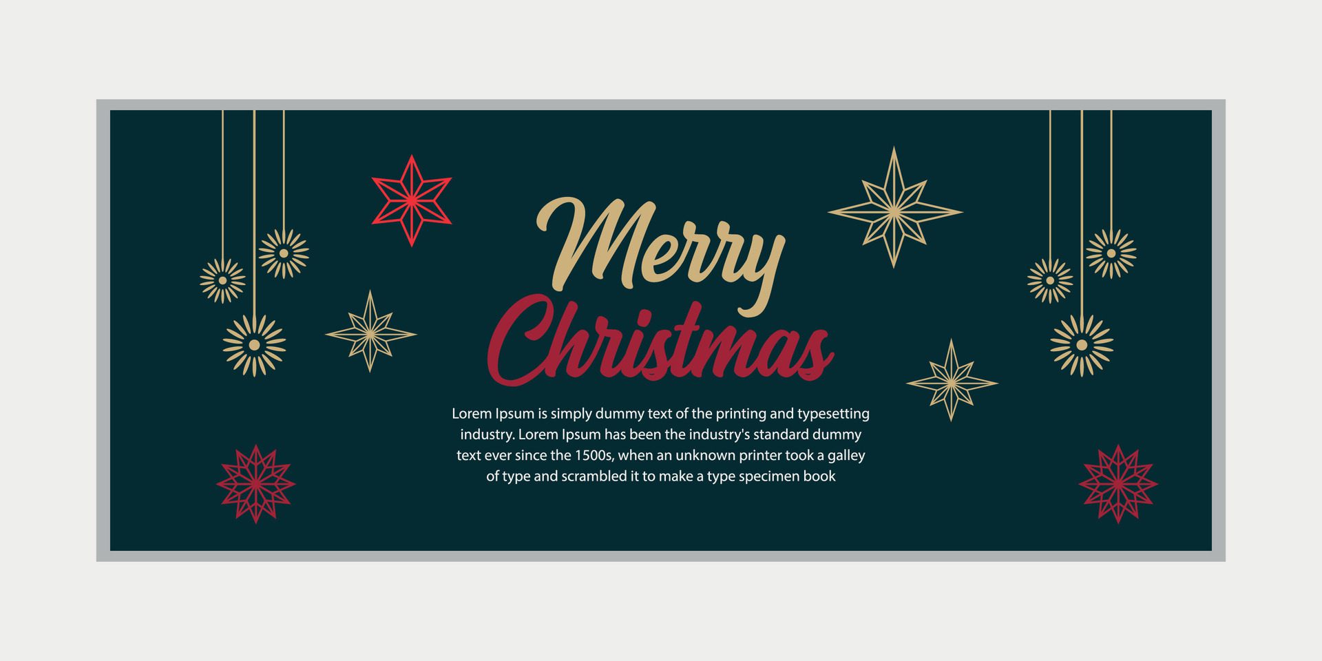 merry christmas banner set and happy new year banner, social media cover and web banner,Merry Christmas design for greeting card, Free Vector