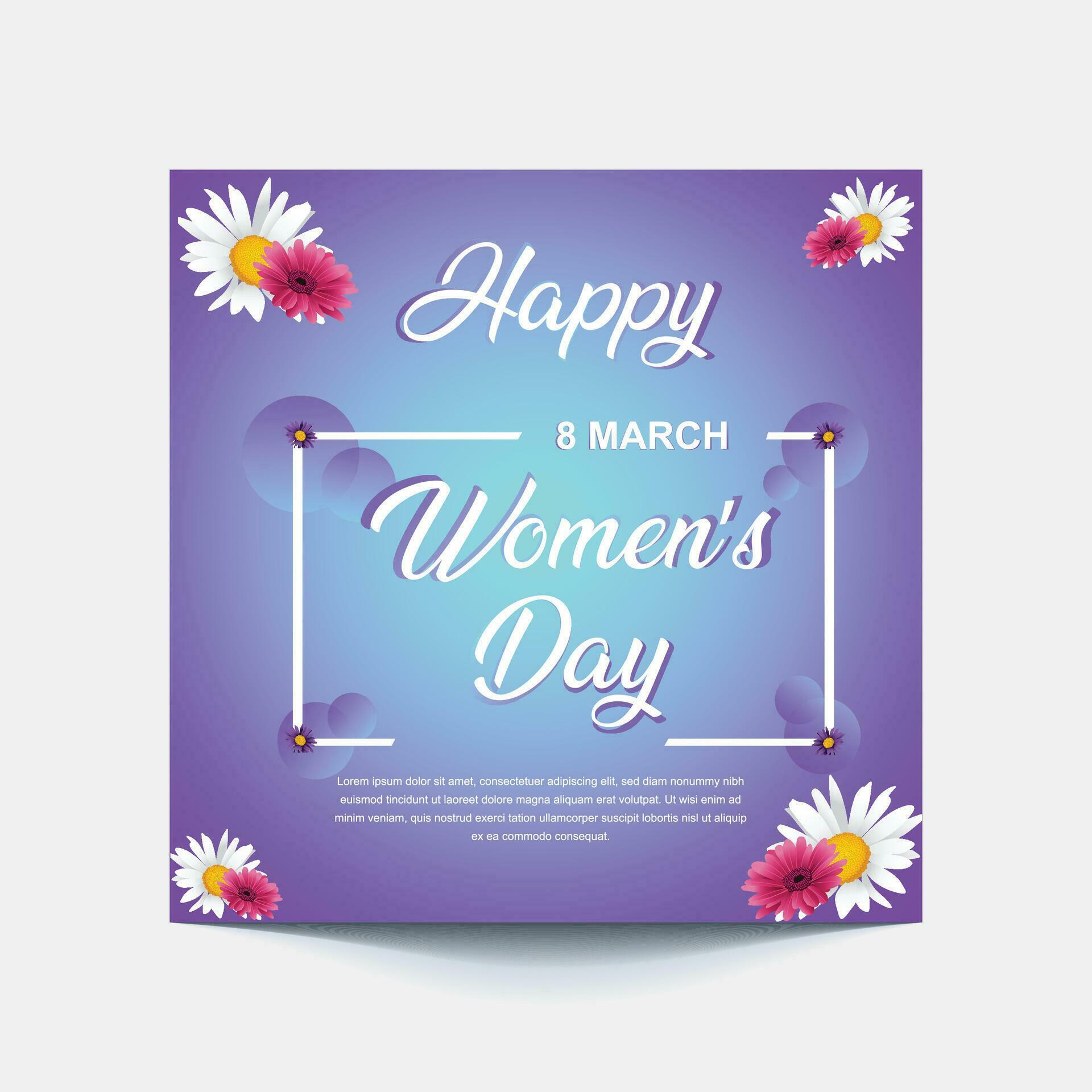 International Women’s Day 8 march with frame of flower and Paper art style. Stock Free