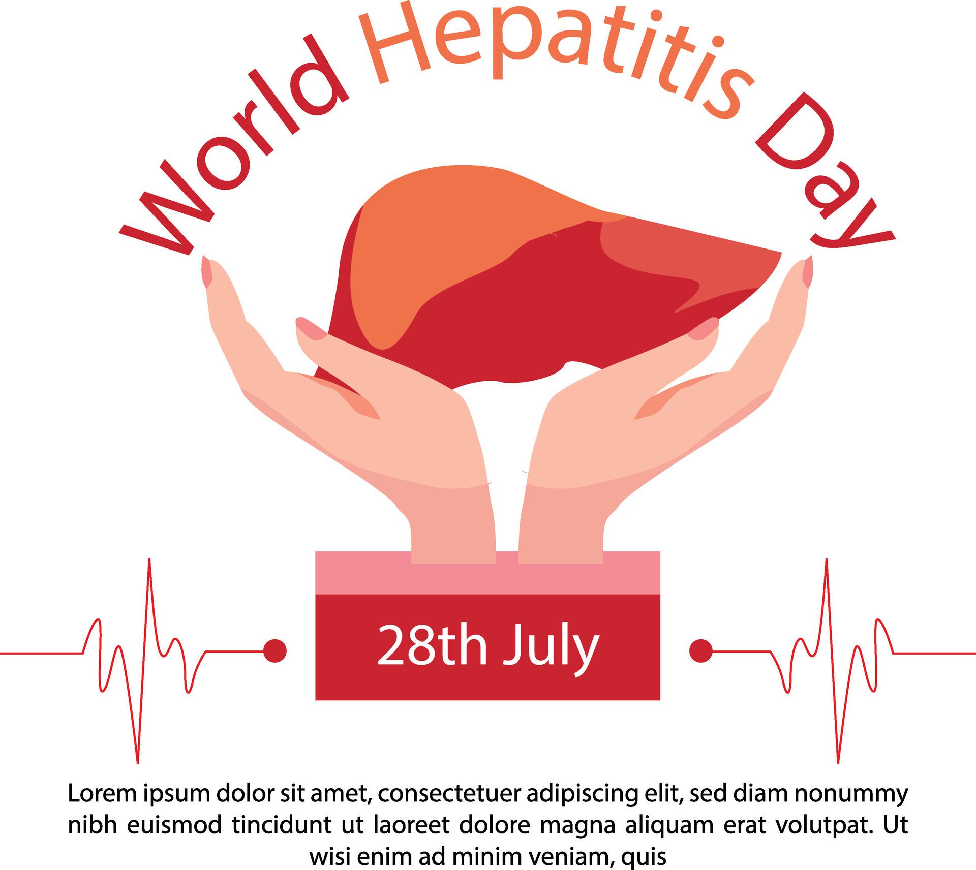 World hepatitis day Banner Free Vector