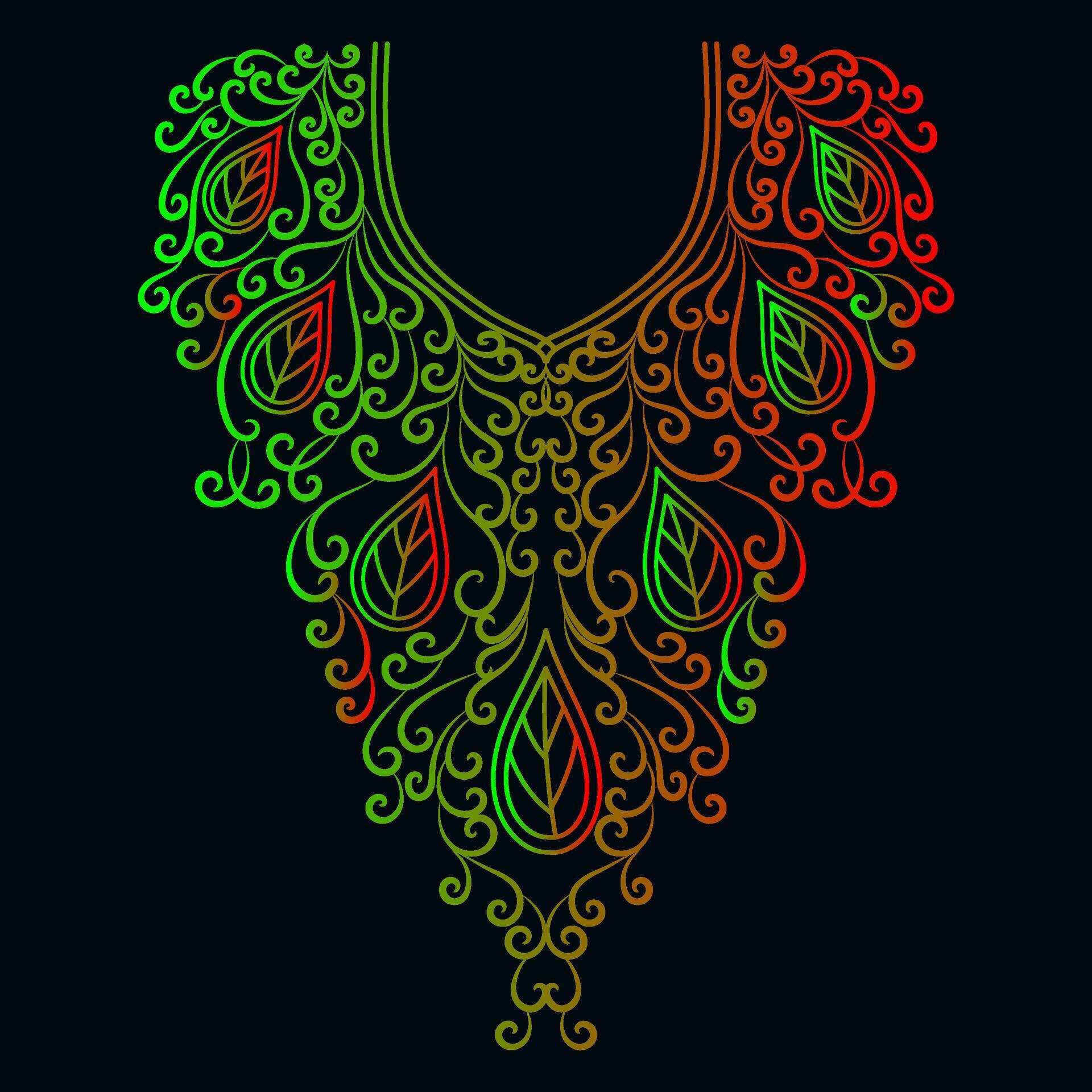 Rainbow color line art floral vector illustration, colorful vintage decorative vector template, rainbow color flower ornaments. Stock Free and Free SVG