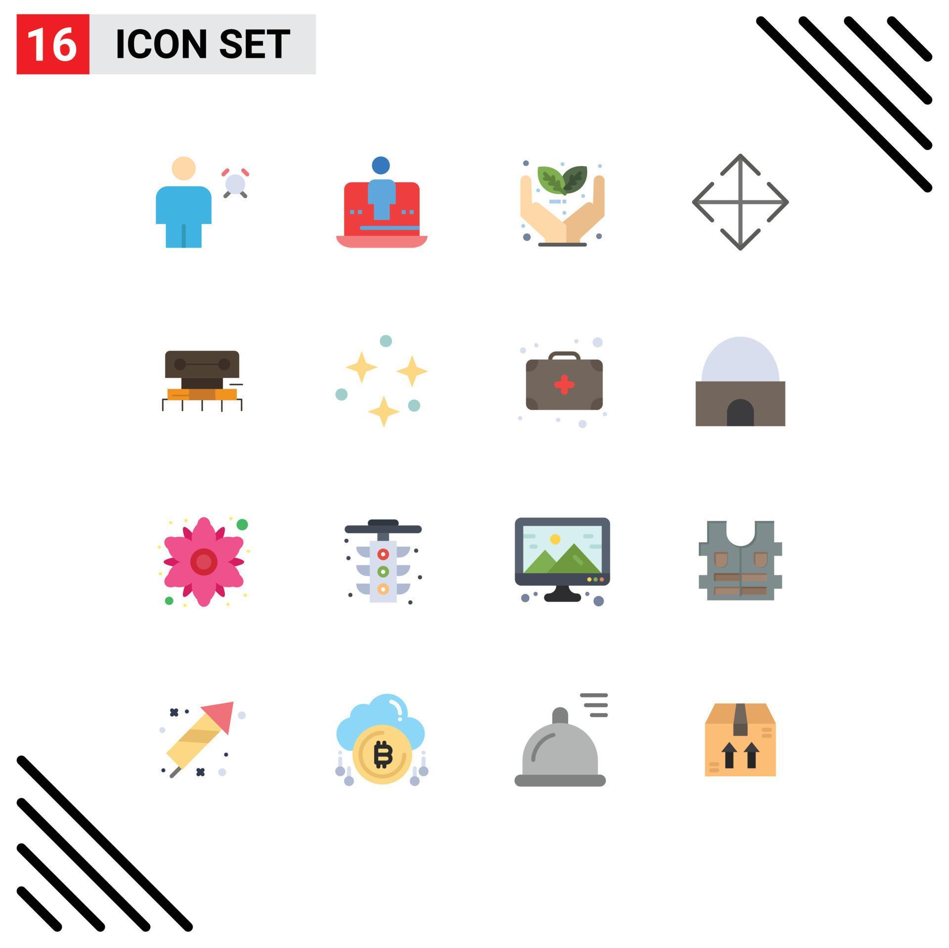 16 Universal Flat Color Signs Symbols of level move technology arrow investment Editable Pack of Creative Vector Design Elements Stock Free