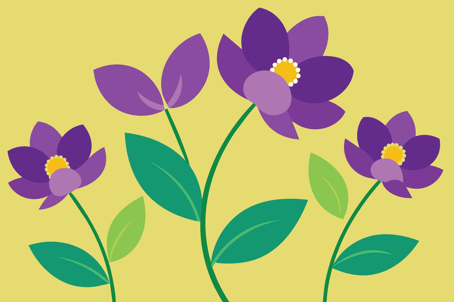 Vector Background with Purple Flowers Stock Free