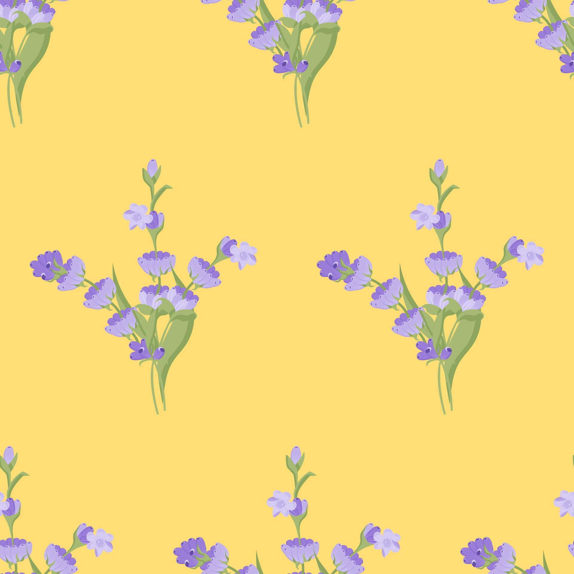 A sprig of lavender. Purple flower. Seamless pattern. illustration. Stock Free