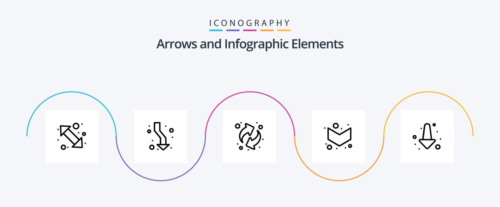 Arrow Line 5 Icon Pack Including . full. direction. down. resources Stock Free