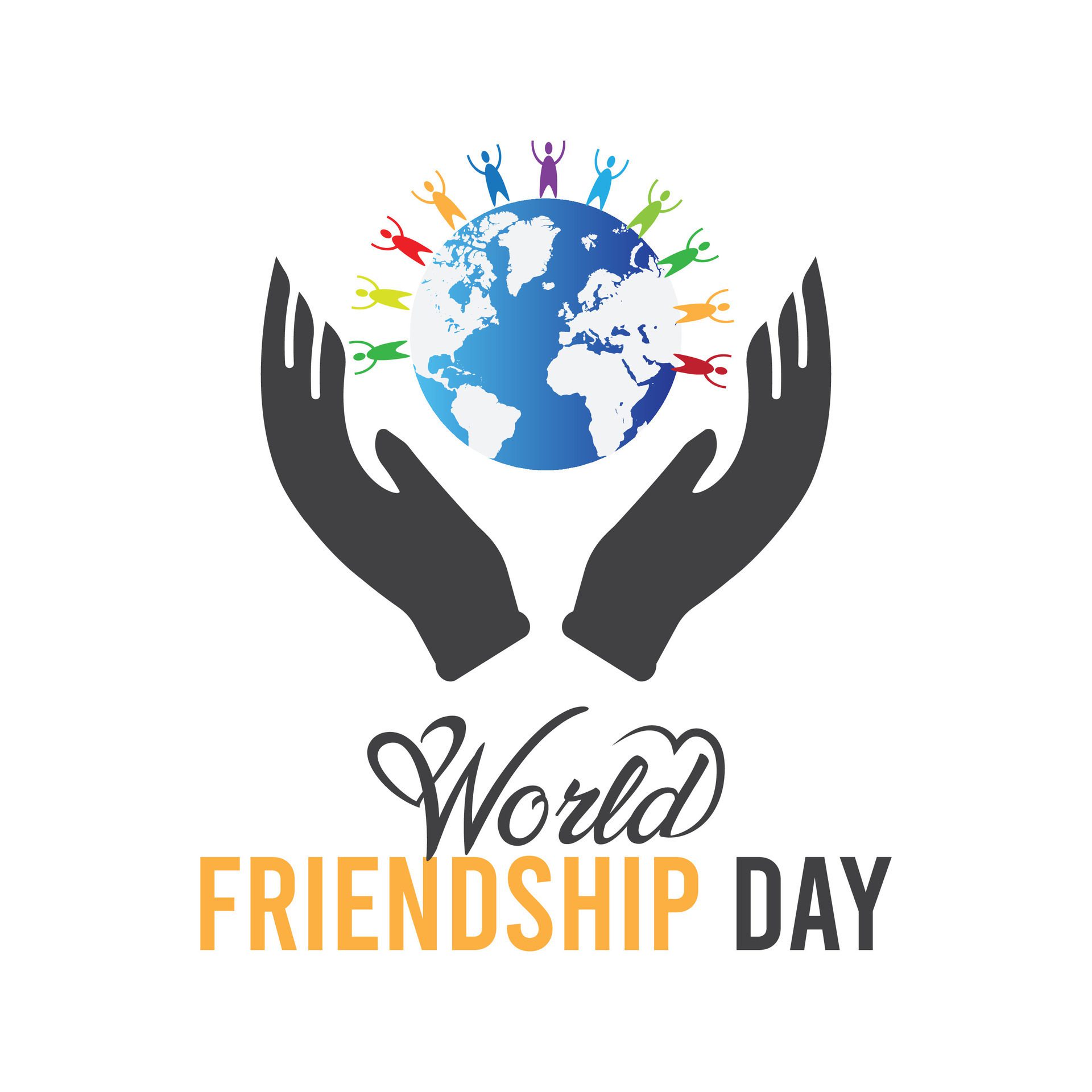 World Friendship Day every year in July. Template for background, banner, card, poster with text inscription. Free Vector