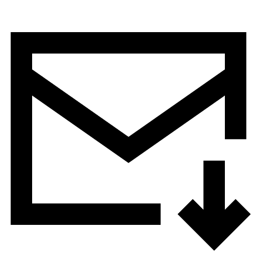 Mail, arrow, down icon