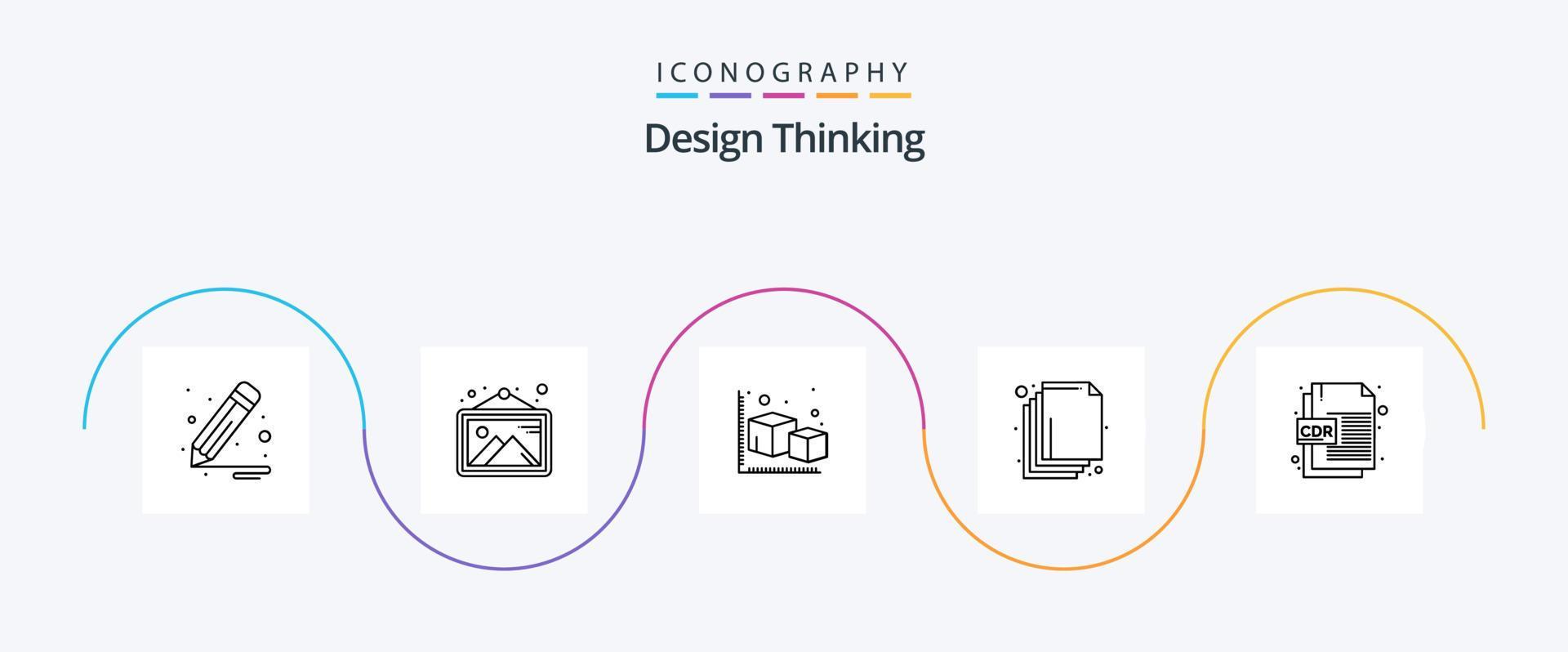 Design Thinking Line 5 Icon Pack Including corel. cdr file. arrow. s. arrange Stock Free