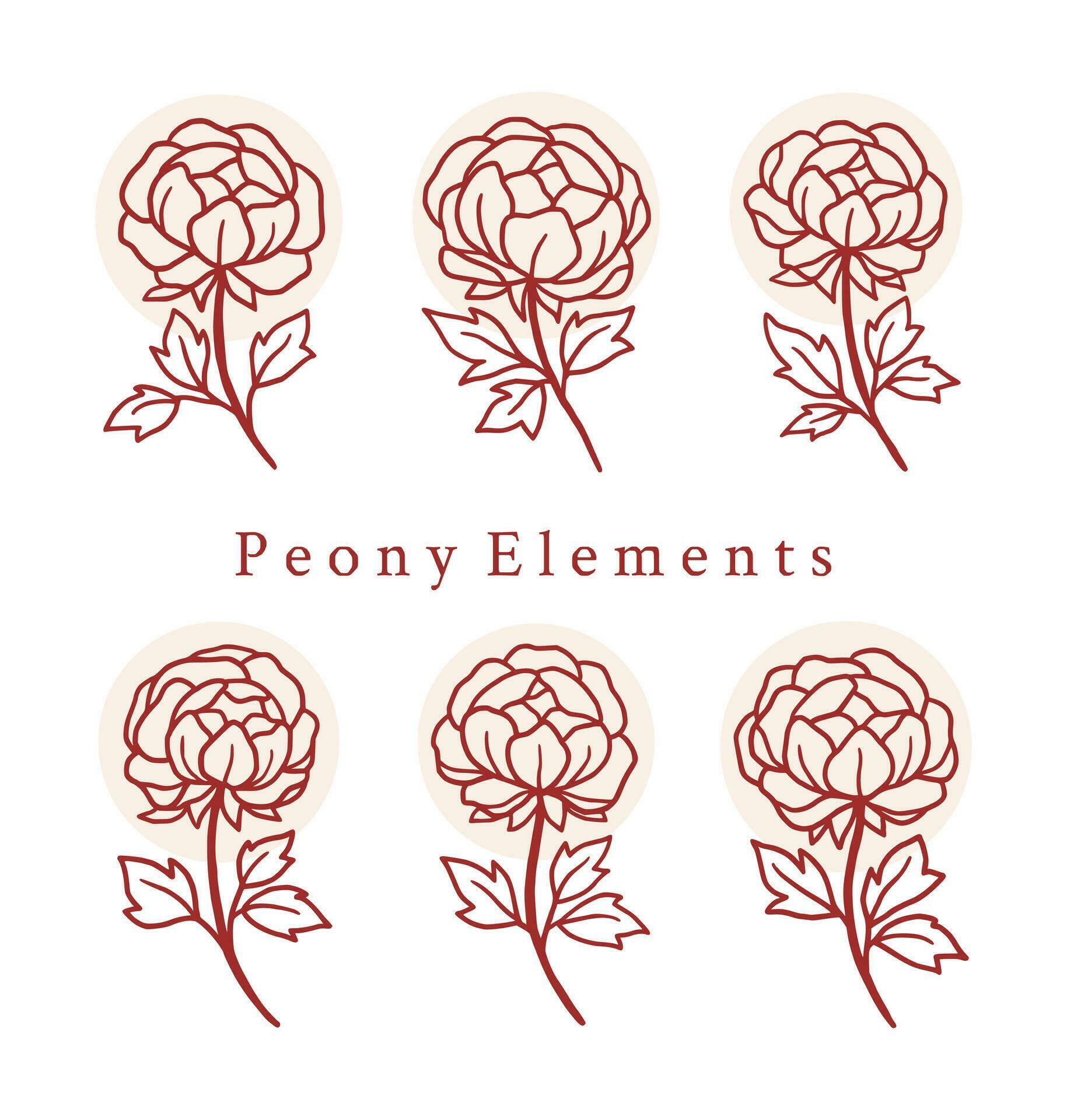 Vintage hand drawn flower logo element collection Stock Free and Free SVG