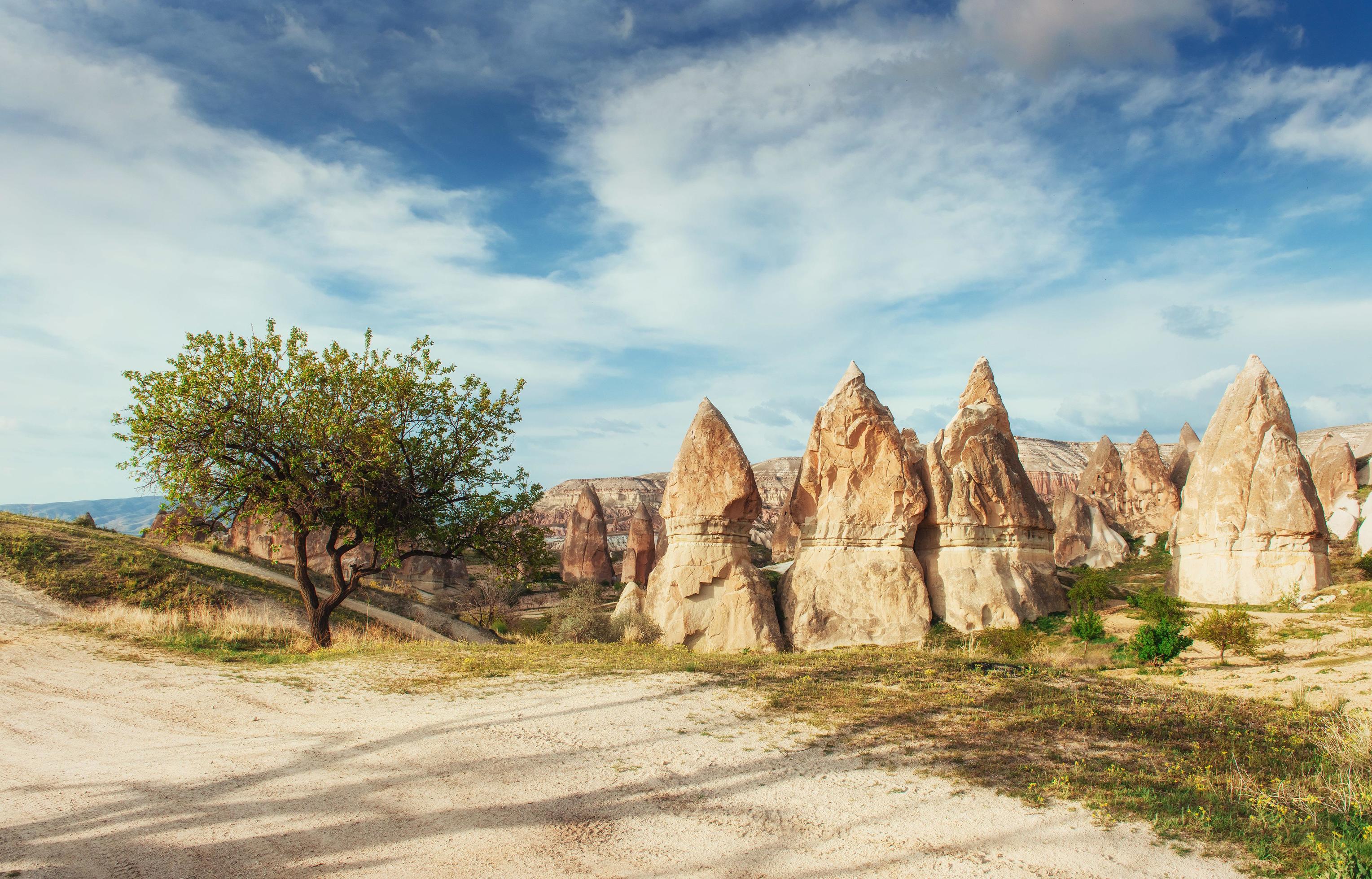 Amazing sunset over Cappadocia. Turkey. Europe Stock Free