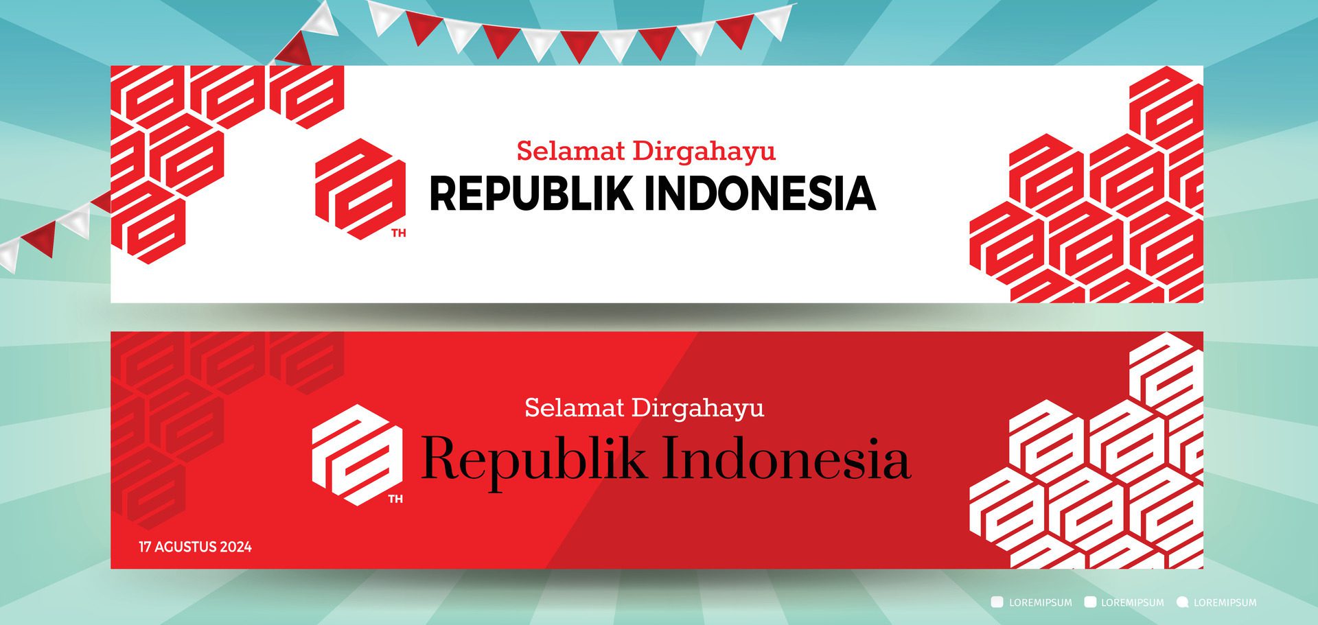 79th Indonesia. Independence Day of the Republic Indonesia. Illustration Poster, Banner Template Design Free Vector