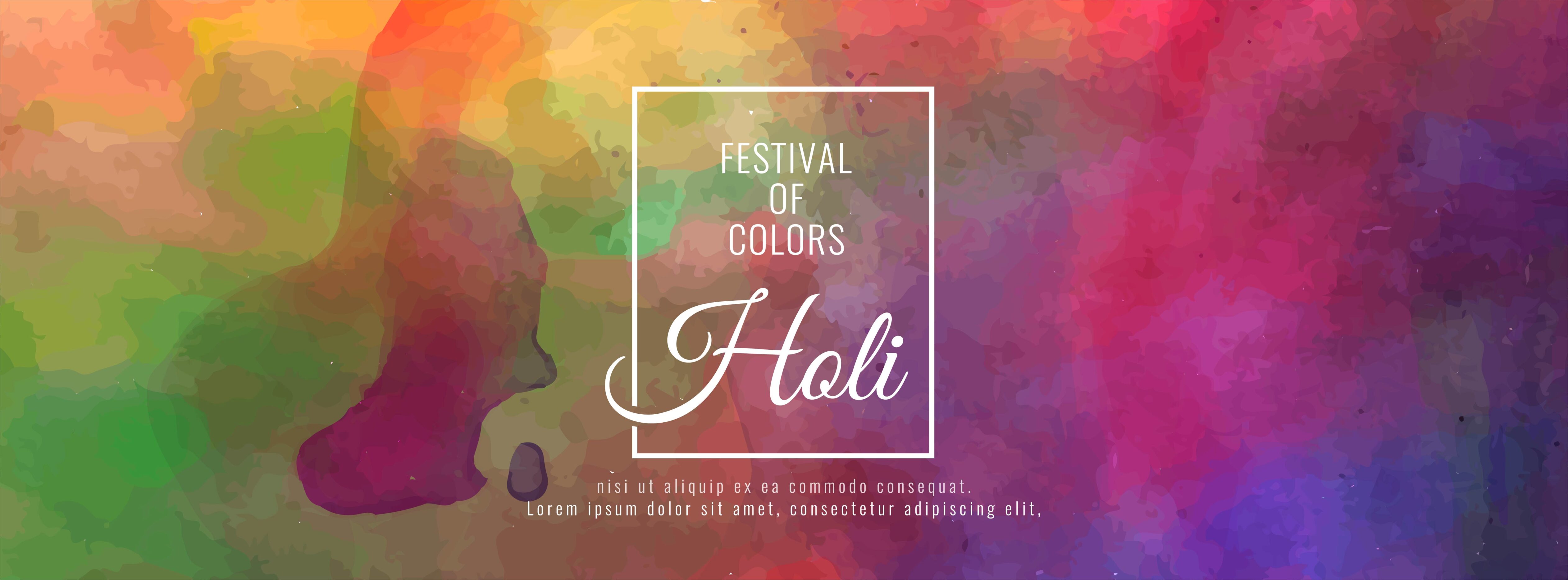 Abstract Happy Holi festival banner template Free Vector