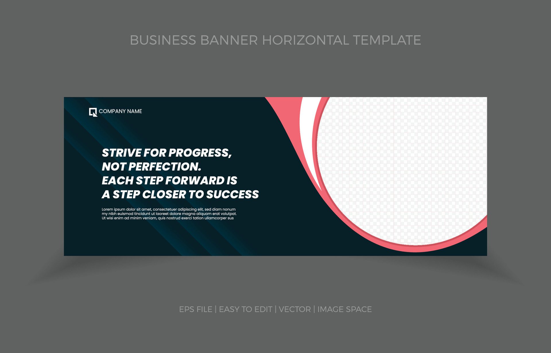 Business Horizontal Banner Template Design with Image Space Template Free Vector