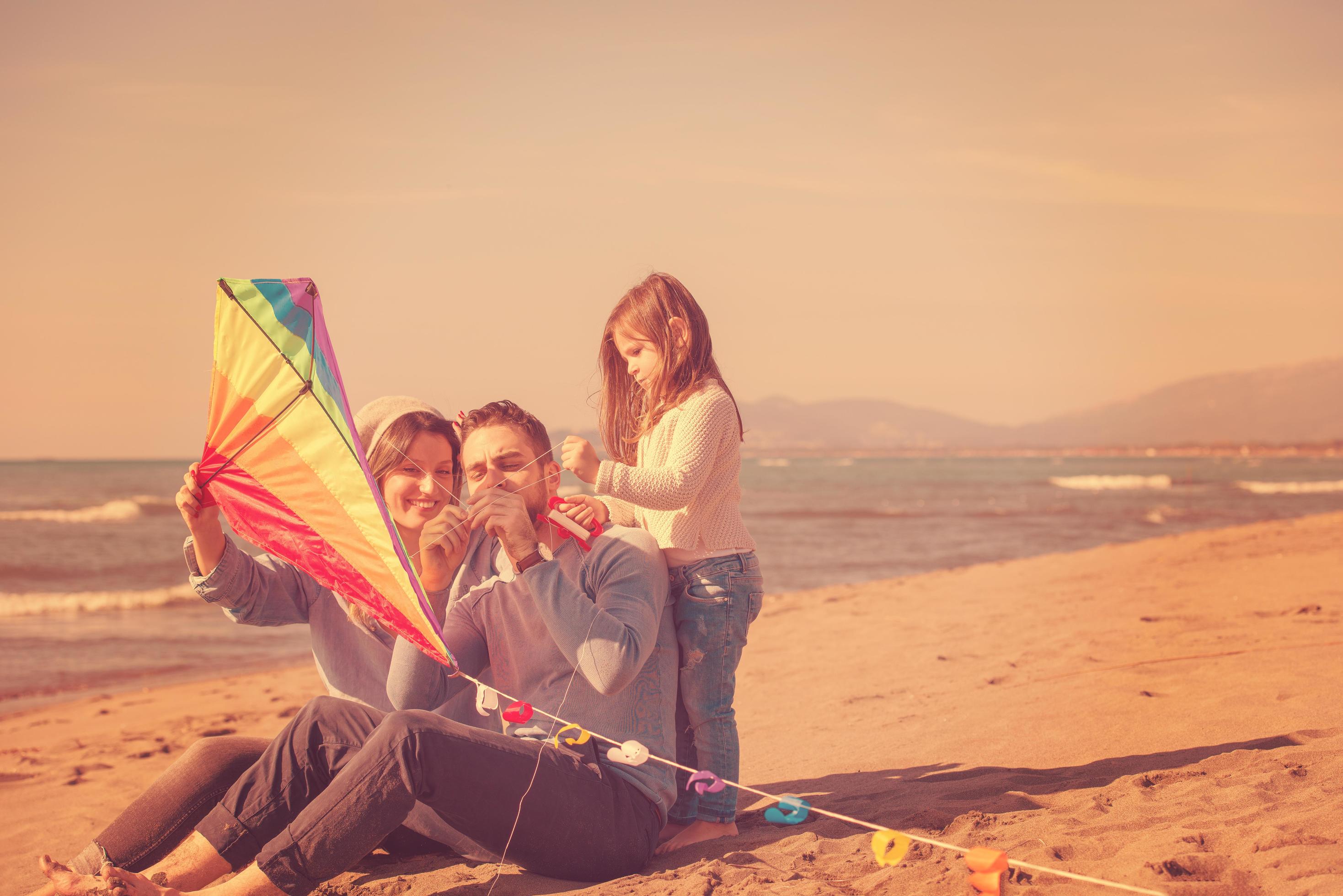 happy family enjoying vecation during autumn day Stock Free