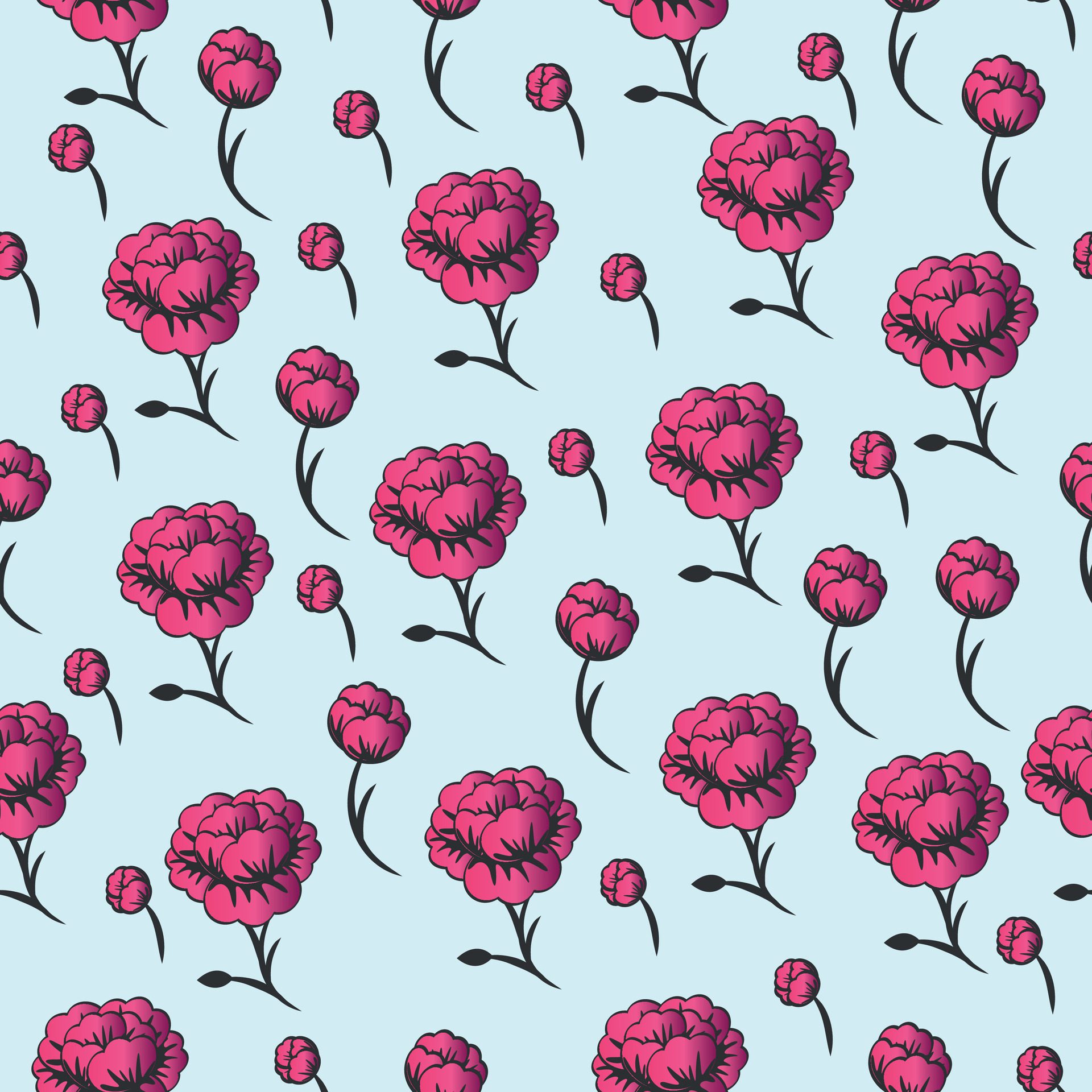 Seamless fabric rose pattern design Pro Vector