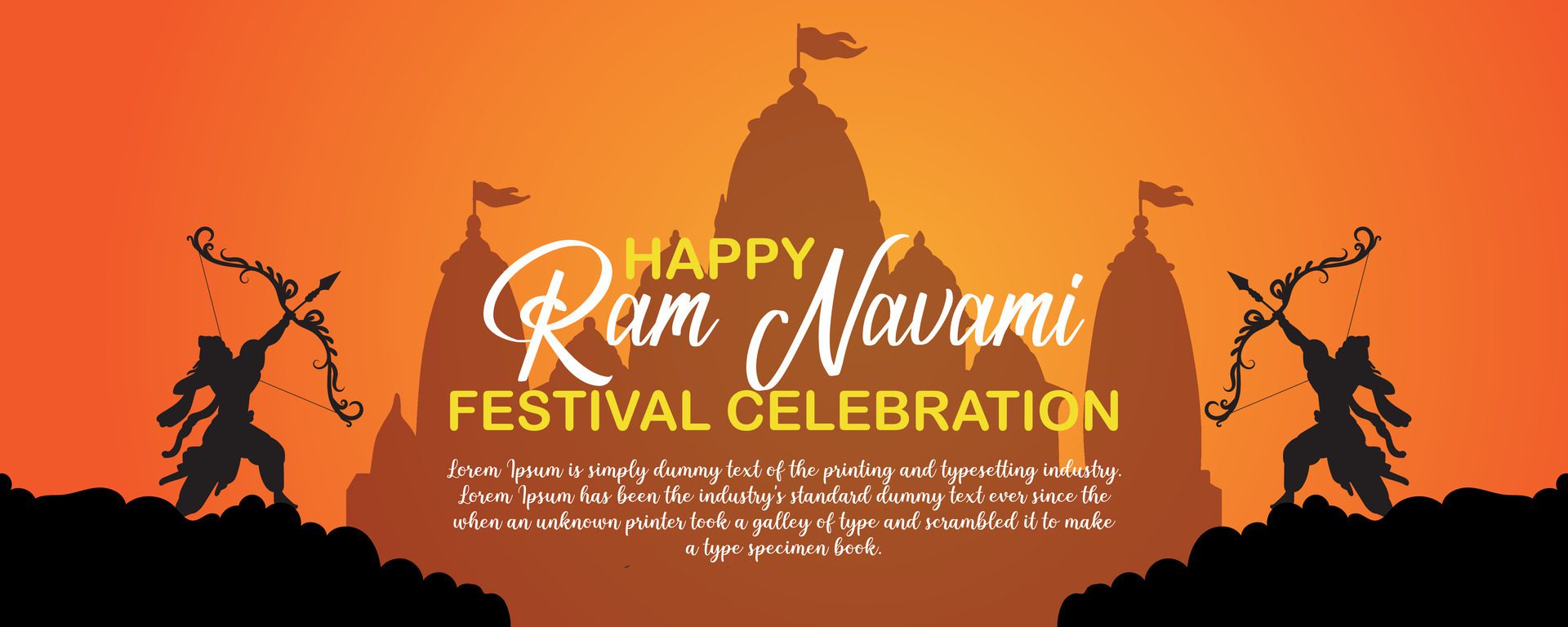 Happy Ram Navami cultural Banner Hindu festival vertical post wishes celebration card Ram Navami celebration background Free Vector