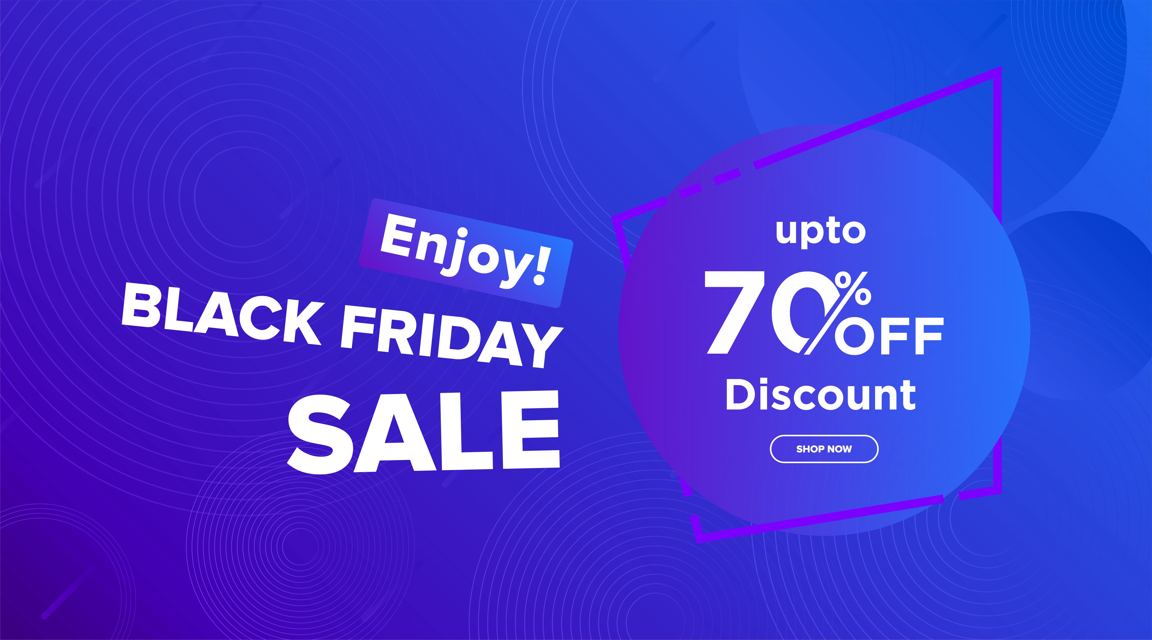 Black Friday Bright Blue Sale Banner Design Free Vector