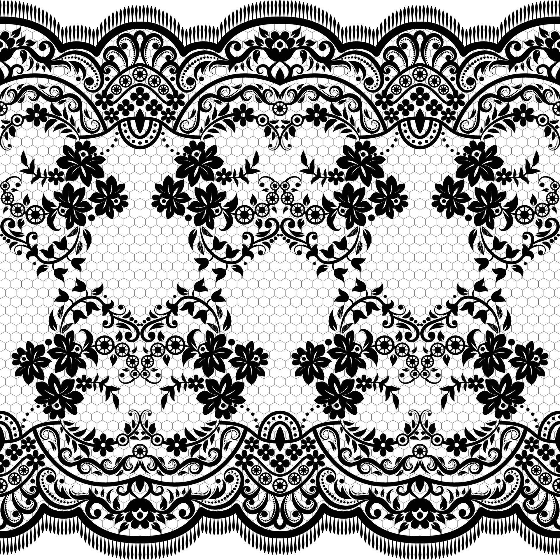 Abstract seamless lace pattern with flowers Stock Free