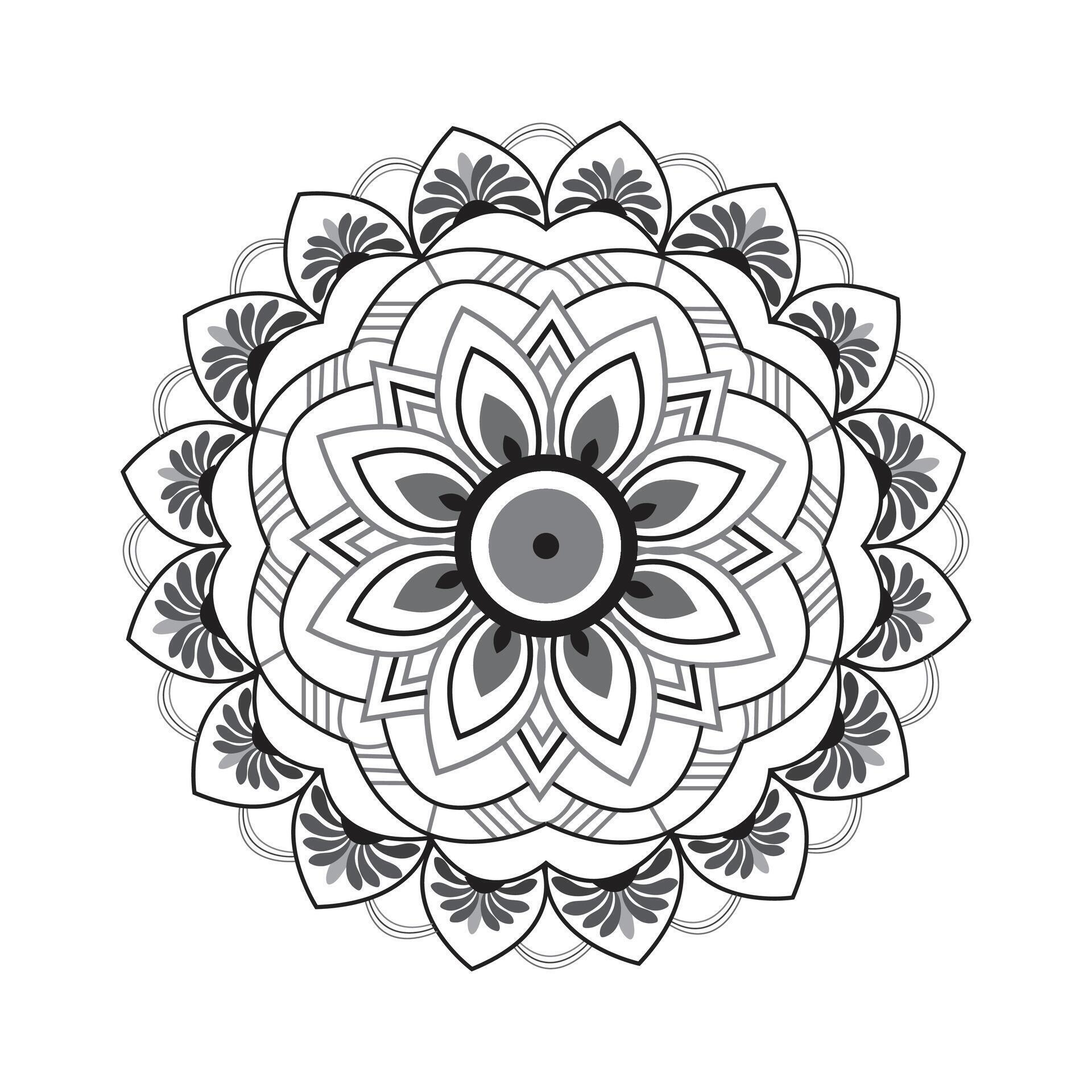 Creative easy circle flower floral mandala design for free download Stock Free