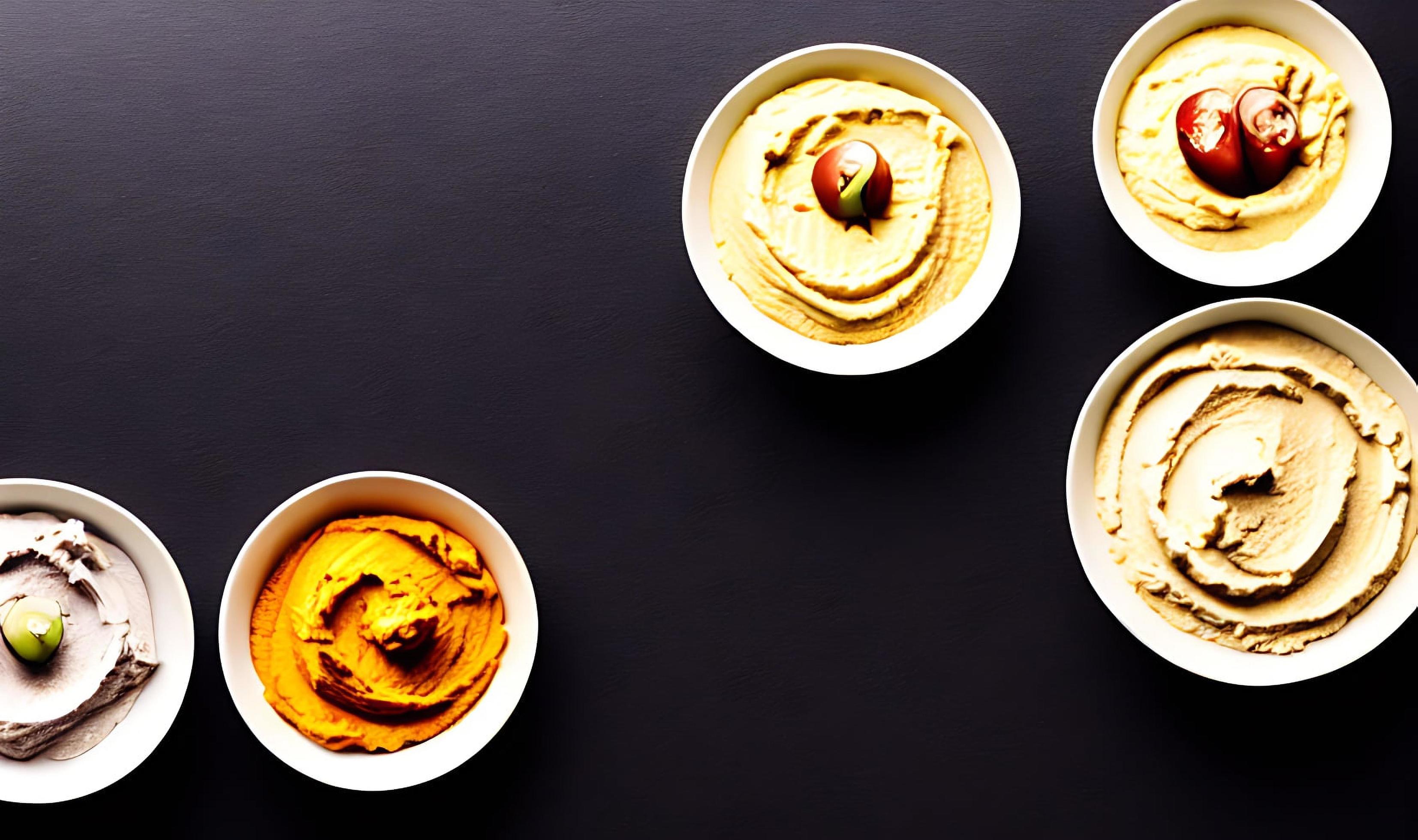 Healthy food. Traditional freshly made organic hummus. Stock Free