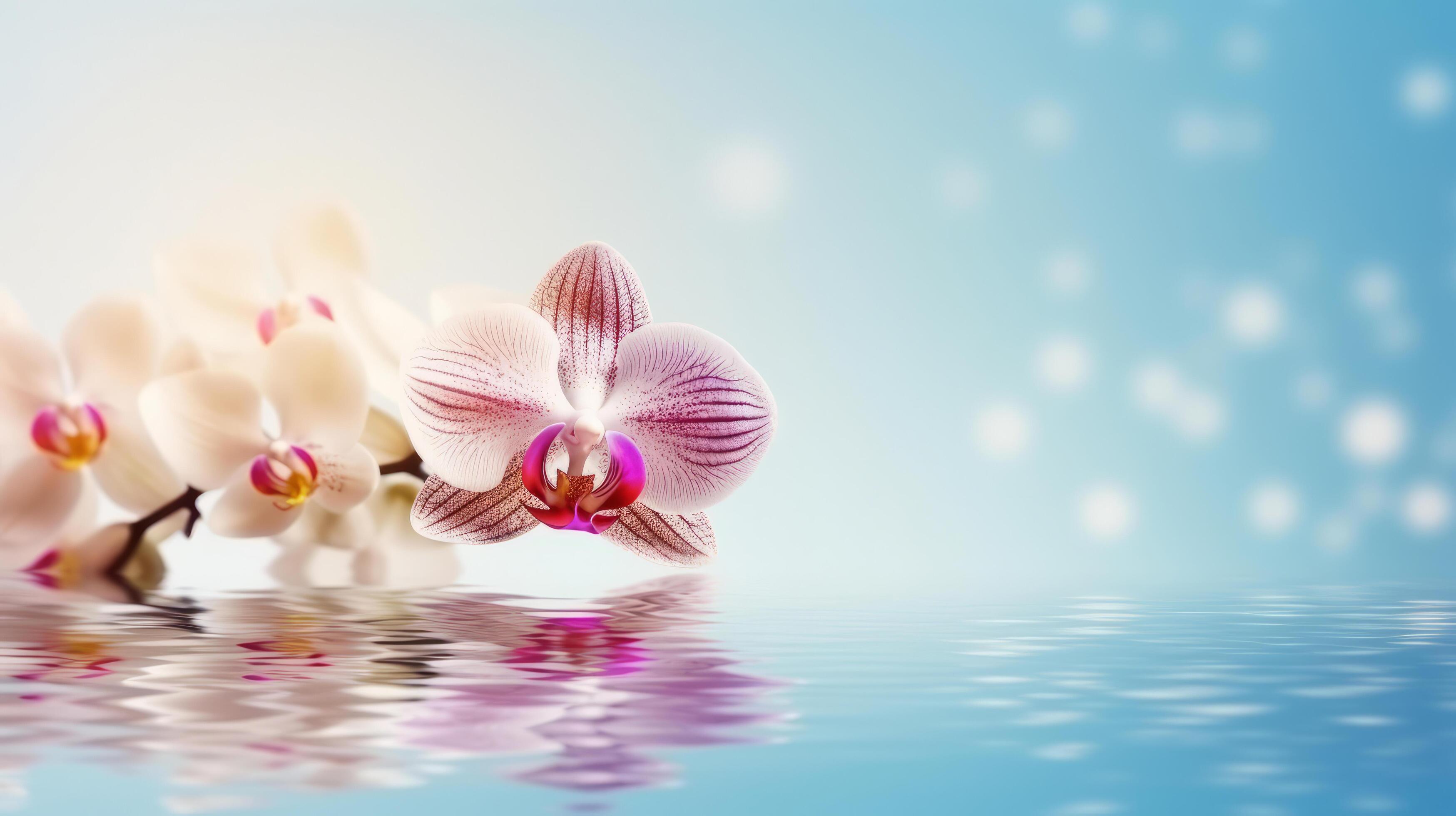 Natural orchid flower background. Illustration Stock Free