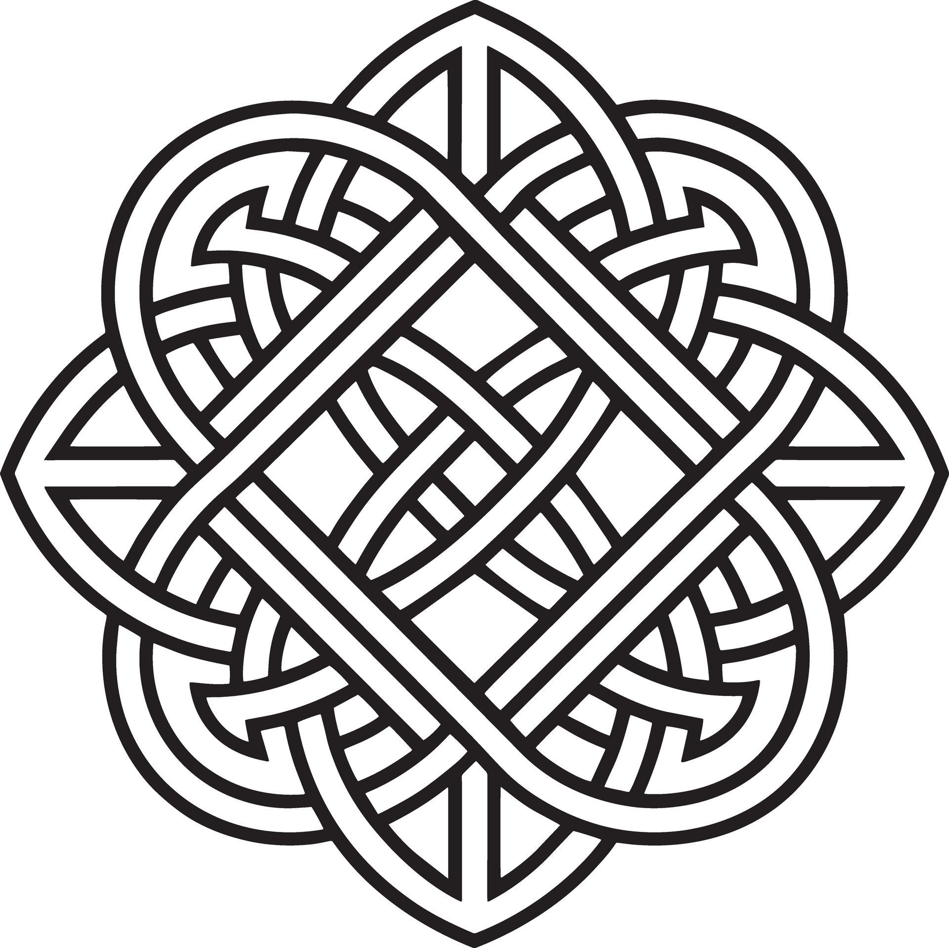 celtic knot pattern design illustration black and white Free Vector