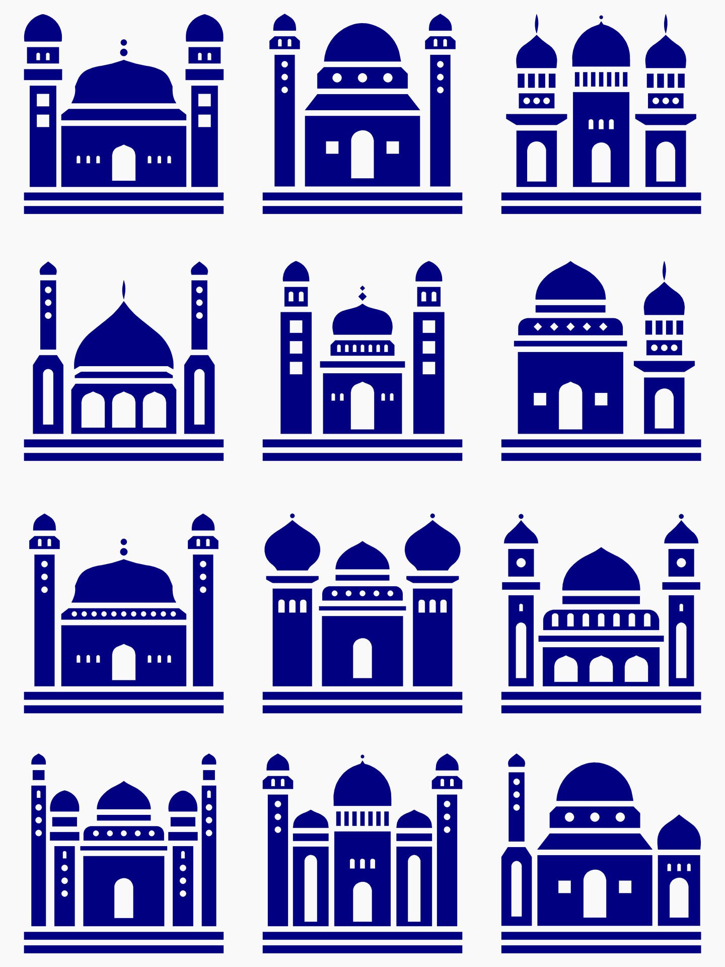 Mosque muslim pattern for decoration, background, panel, and cnc cutting Free Vector