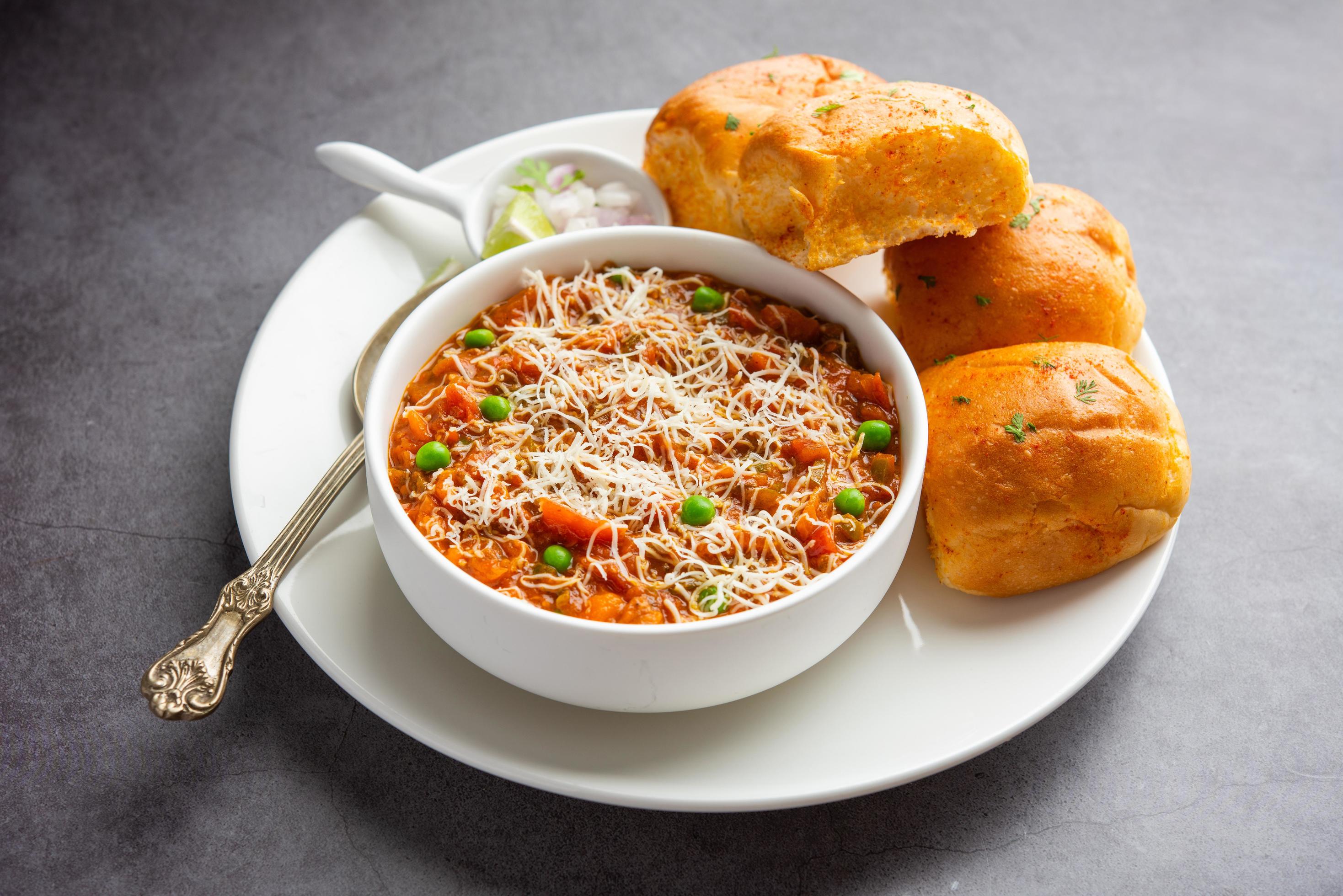 cheese Pav Bhaji Recipe is a street food Bhaji-pav recipe with addition of cheese Stock Free