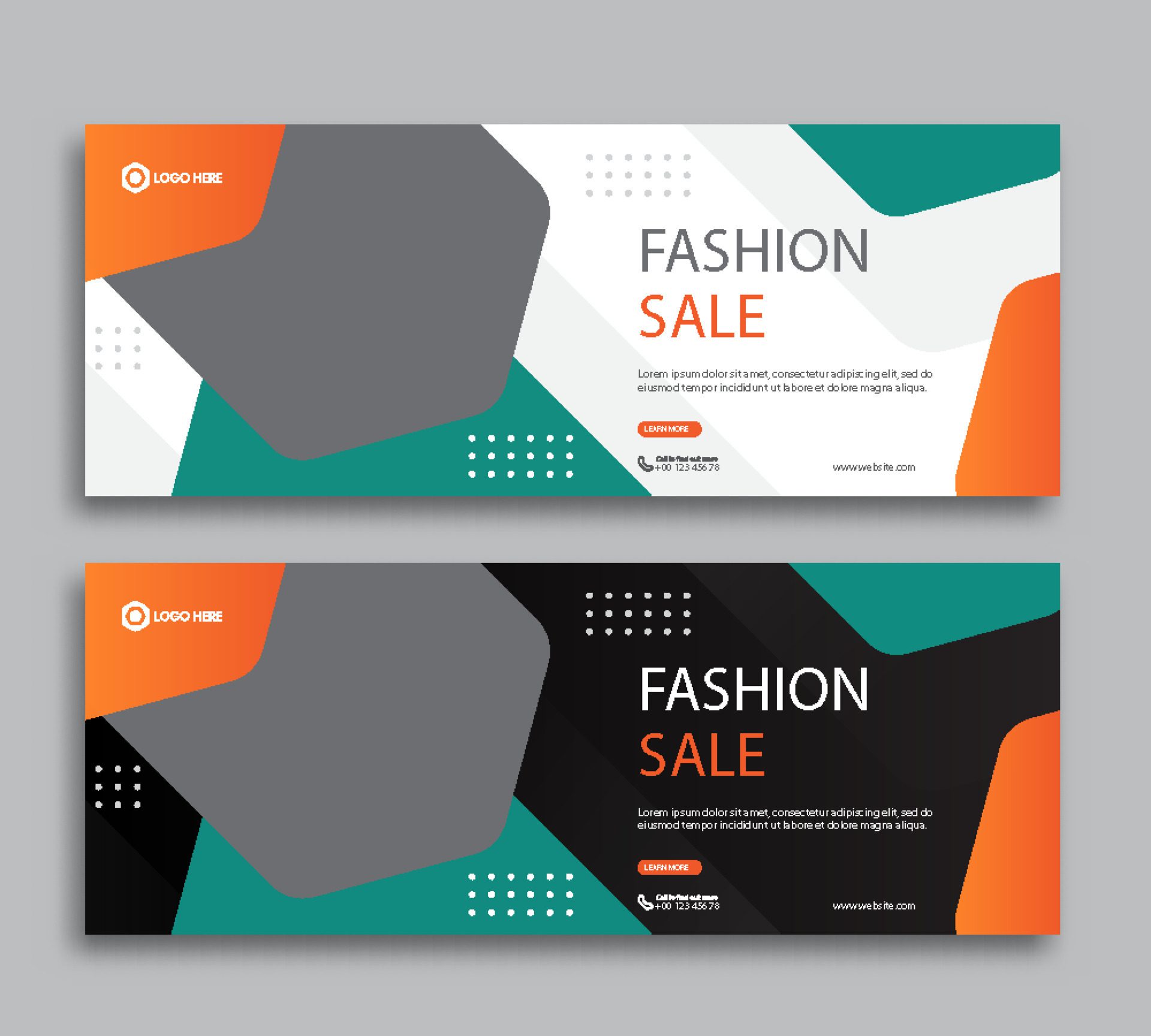 Fashion sale web cover and banner template Free Vector