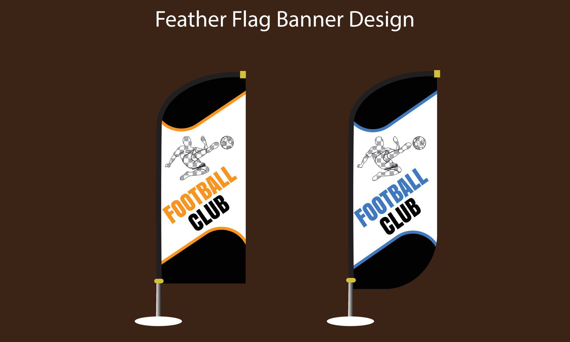 Advertising banner or feather flag for a football club Free Vector