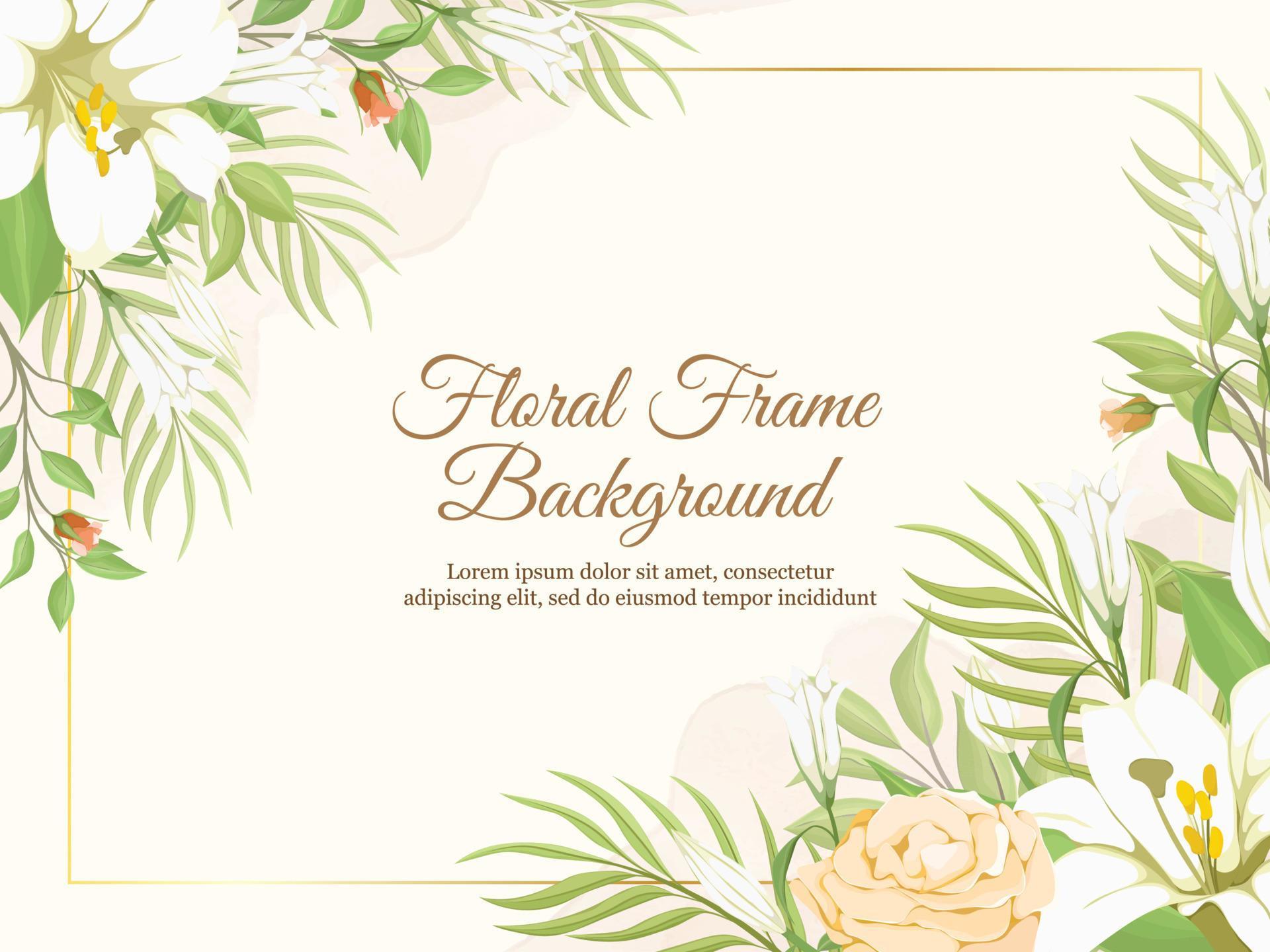 Beautifull Wedding Banner Background with Lily Flowers Stock Free