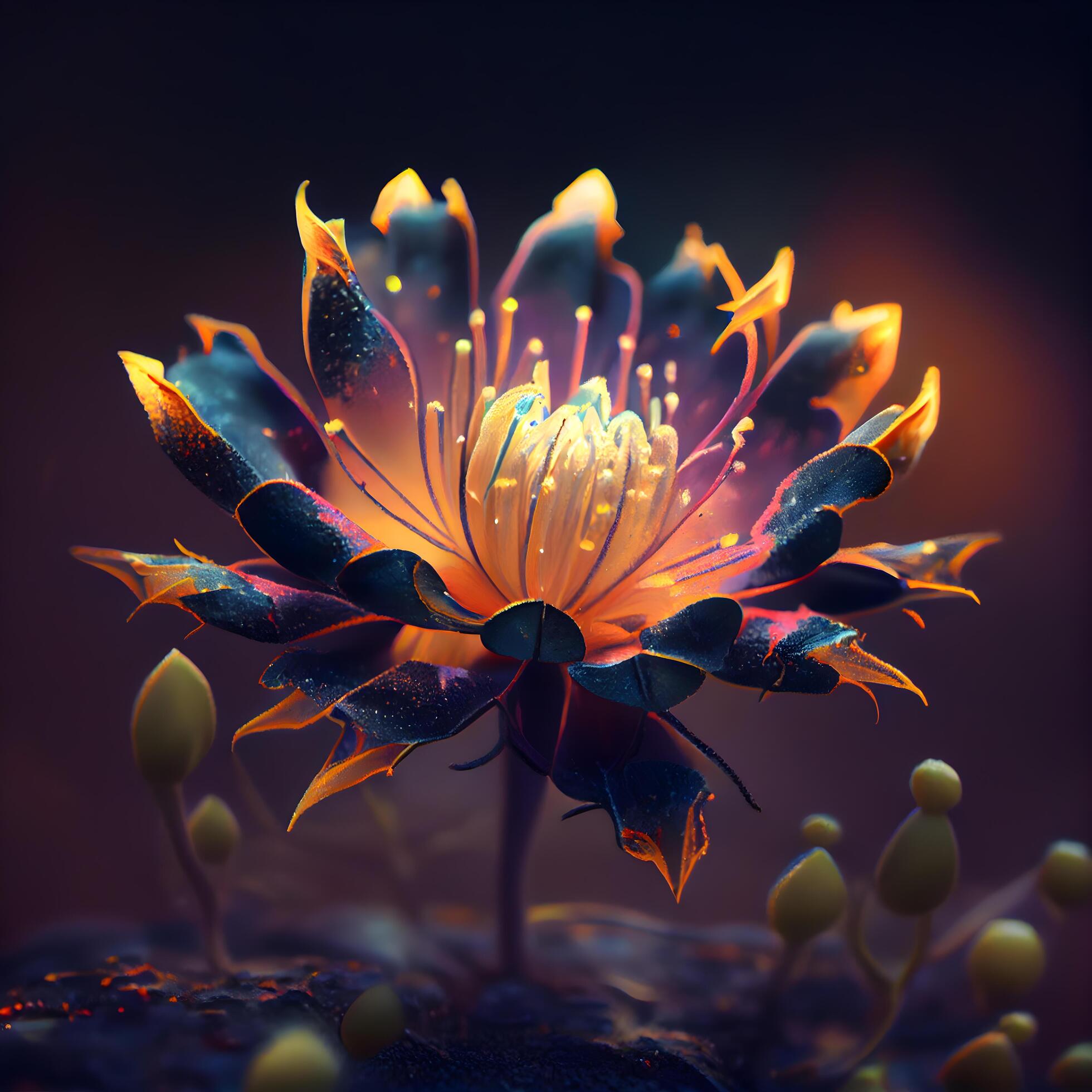 beautiful lotus flower on black background. 3d illustration., Image Stock Free