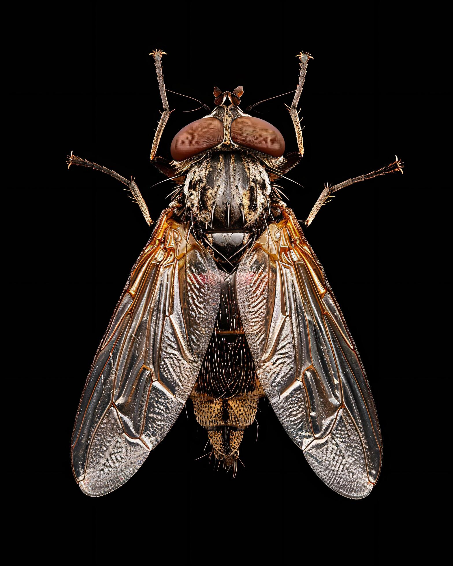 High-Resolution Close-Up Images of Various Insects on Black Background Stock Free