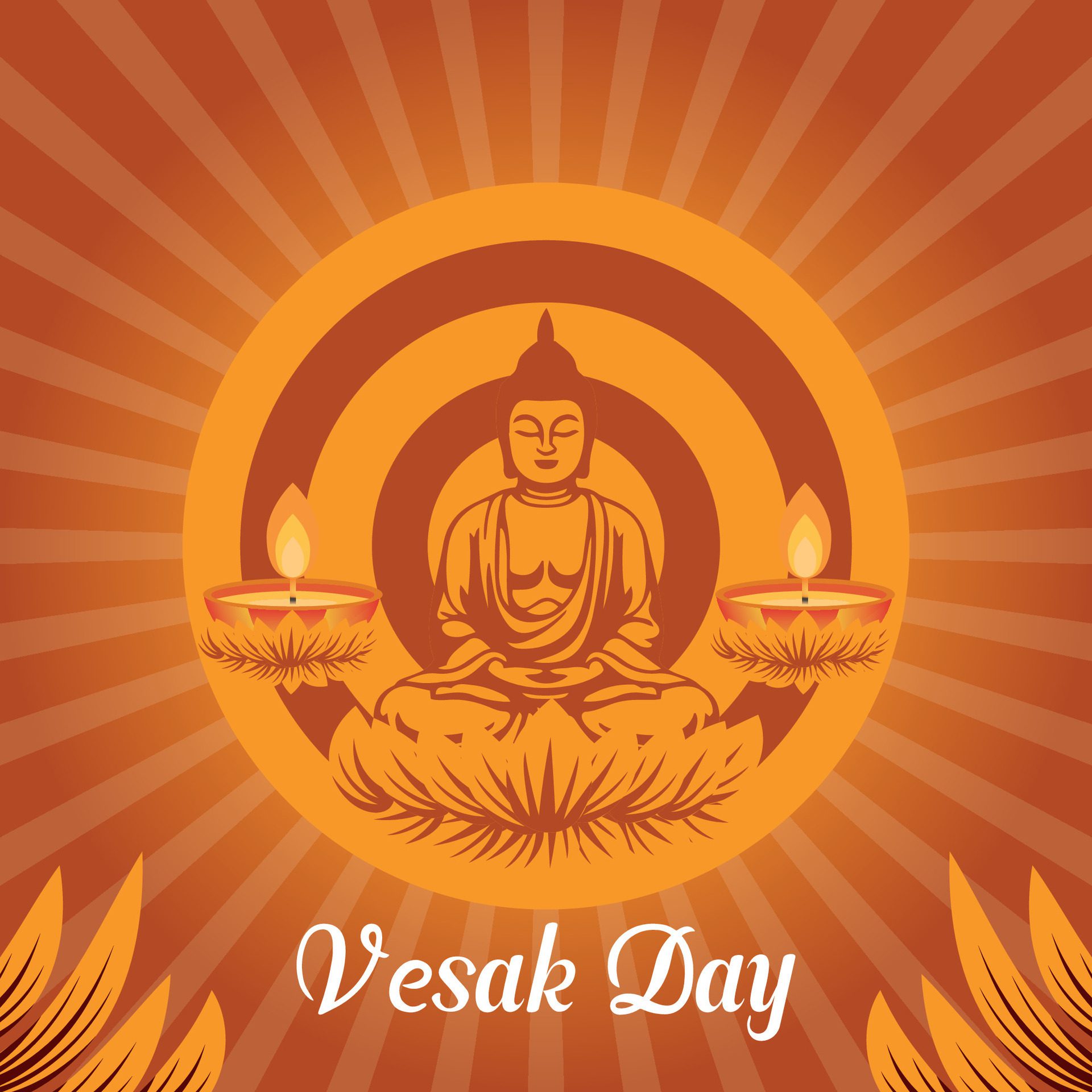 Flat vesak day illustration festival celebration and vesak day Banner Free Vector