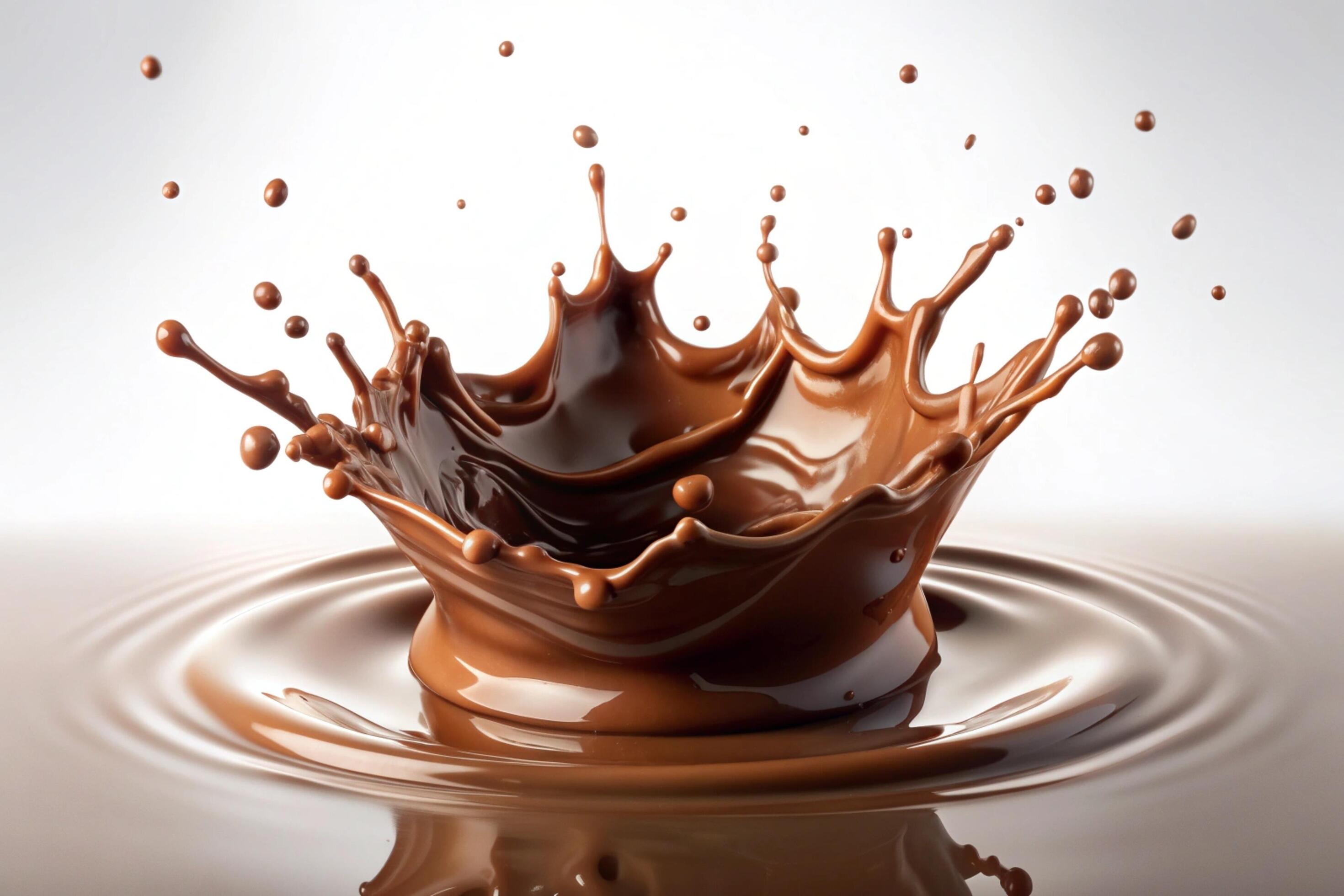 Chocolate splashes on white background Stock Free