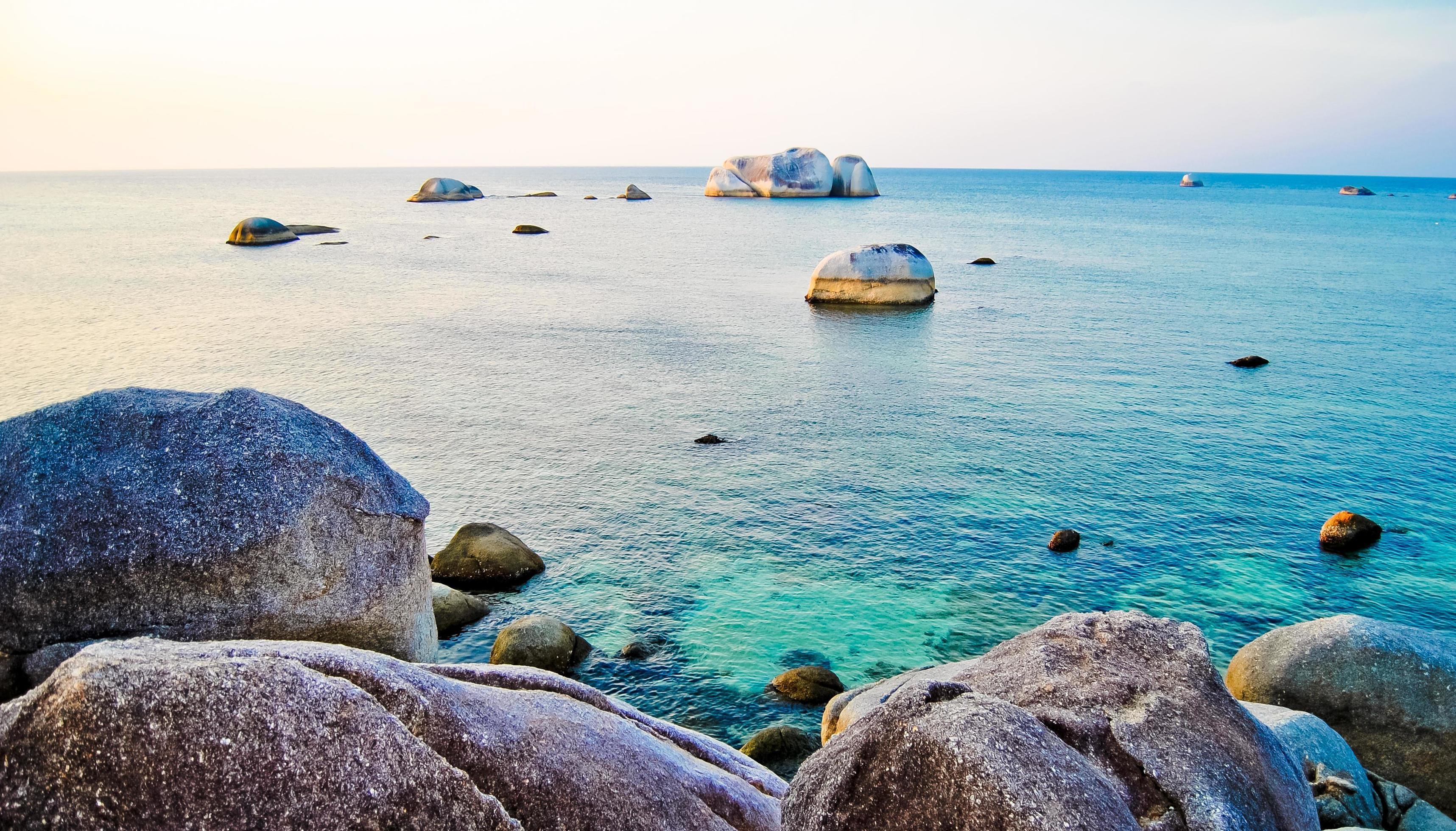 the beauty of Tanjung Tinggi beach, Laskar Pelangi, Belitung, Indonesia Stock Free