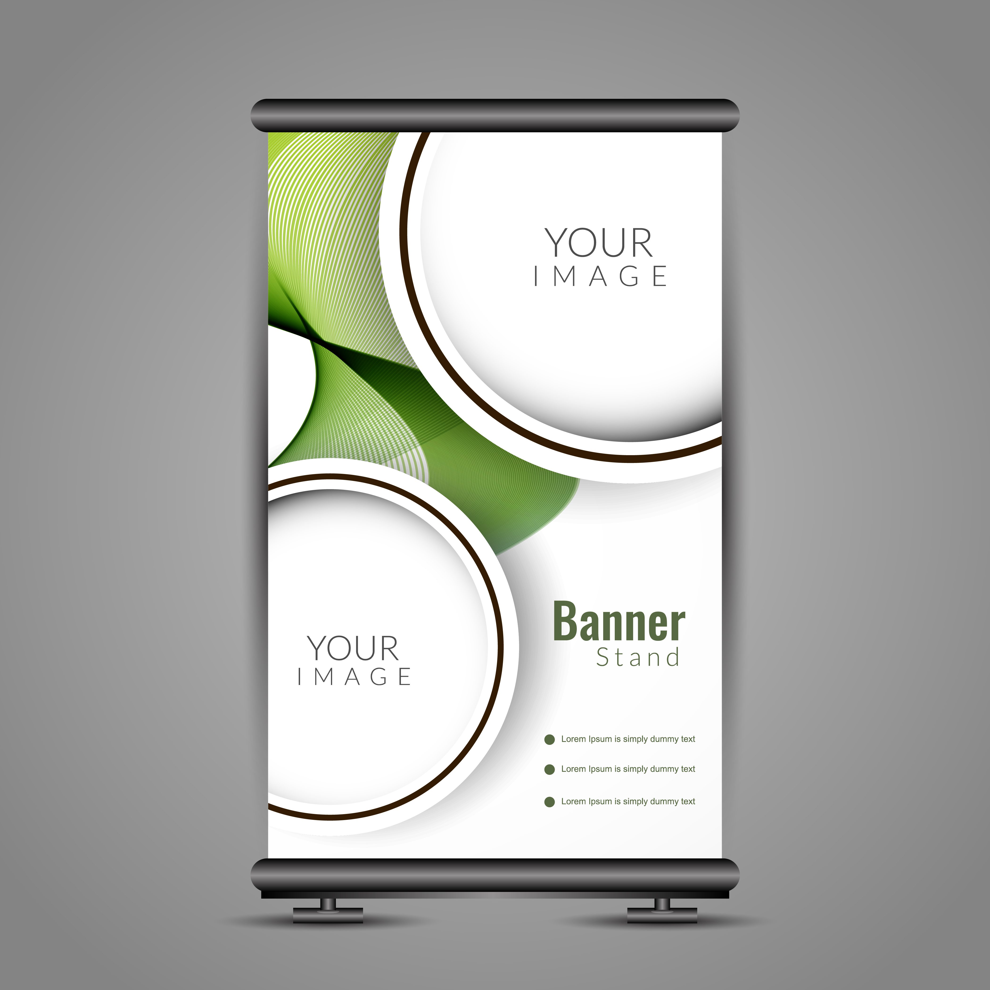 Abstract colorful roll up banner template design Free Vector