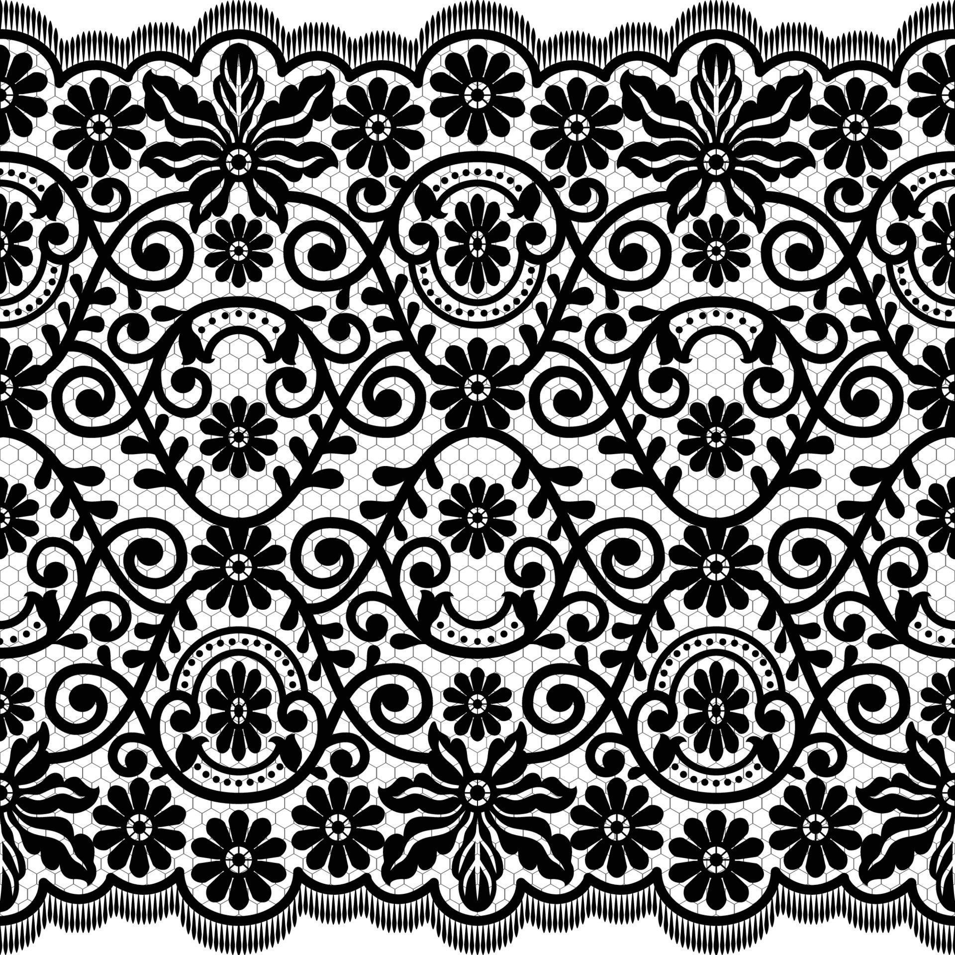 Lace seamless pattern with flowers Stock Free