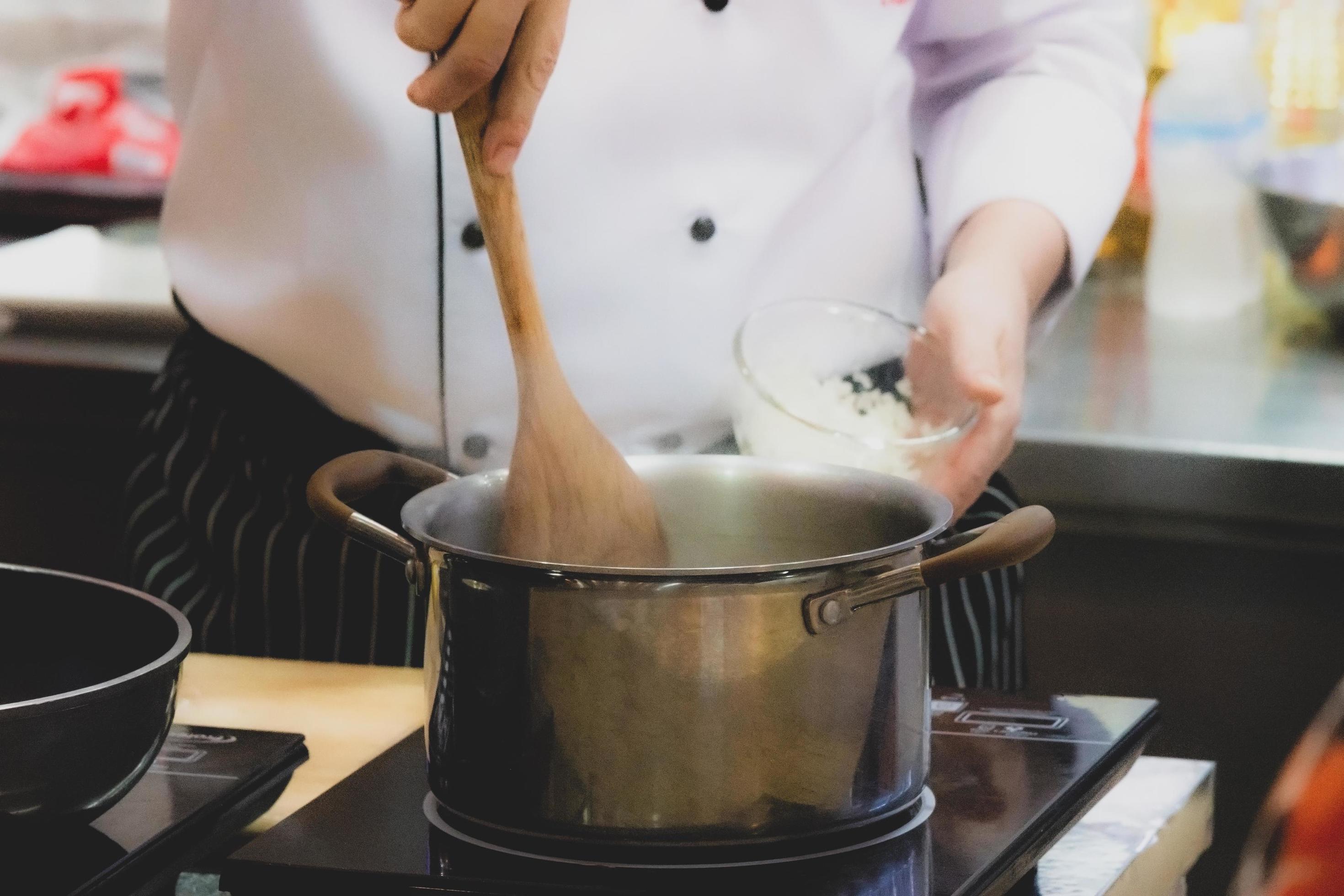 Chef preparing food, meal, in the kitchen, chef cooking Stock Free