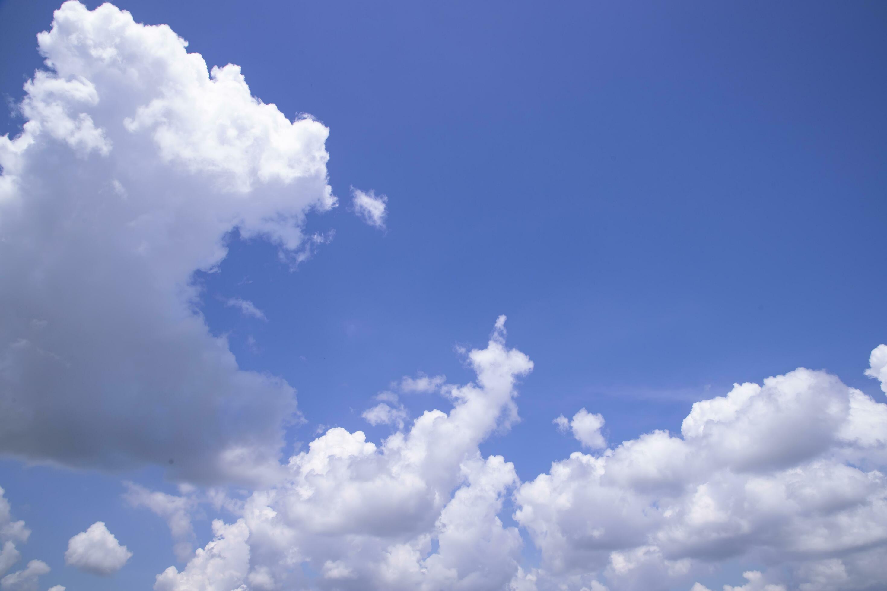 Beautiful Blue Sky With White Cloudy Dramatic Natural abstract background view Stock Free