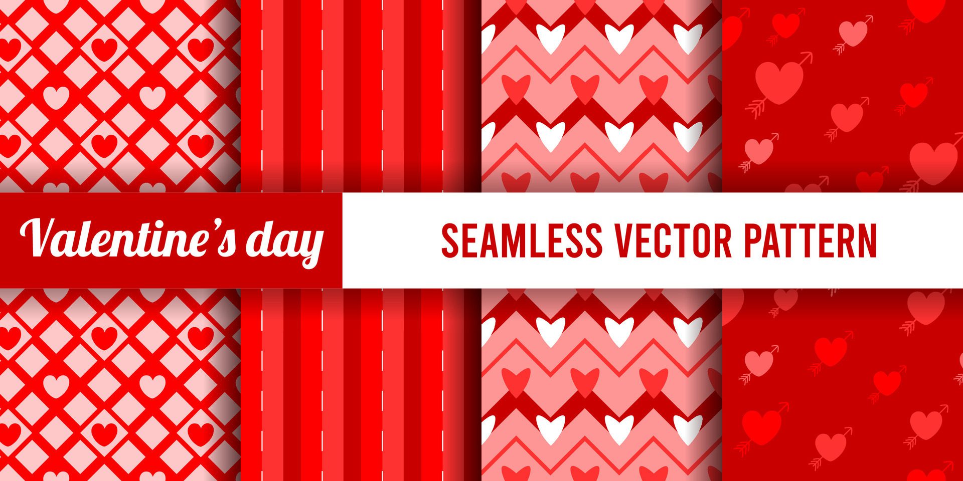 valentine’s day seamless vector pattern digital papers Free Vector