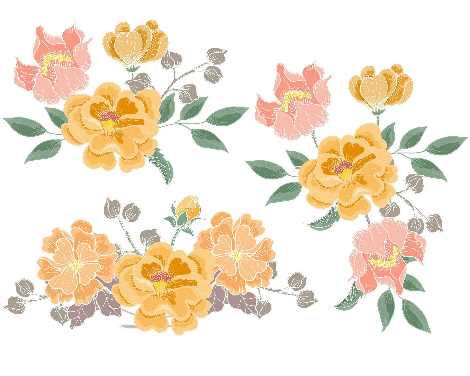 Hand Drawn Orange and Peach Flower Stock Free and Free SVG