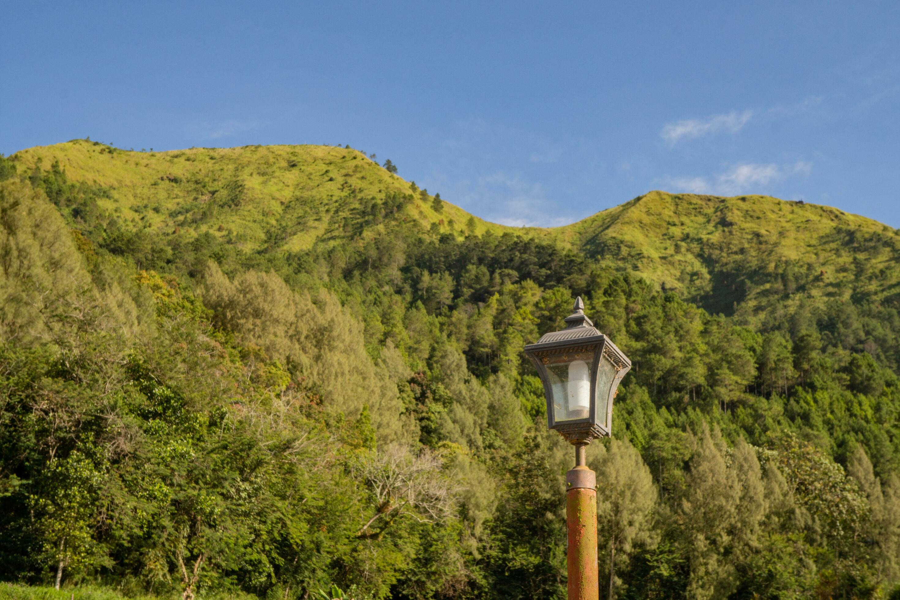 Outdoor lampion on the mountain on central java Semarang. The photo is suitable to use for adventure content media, nature poster and forest background. Stock Free