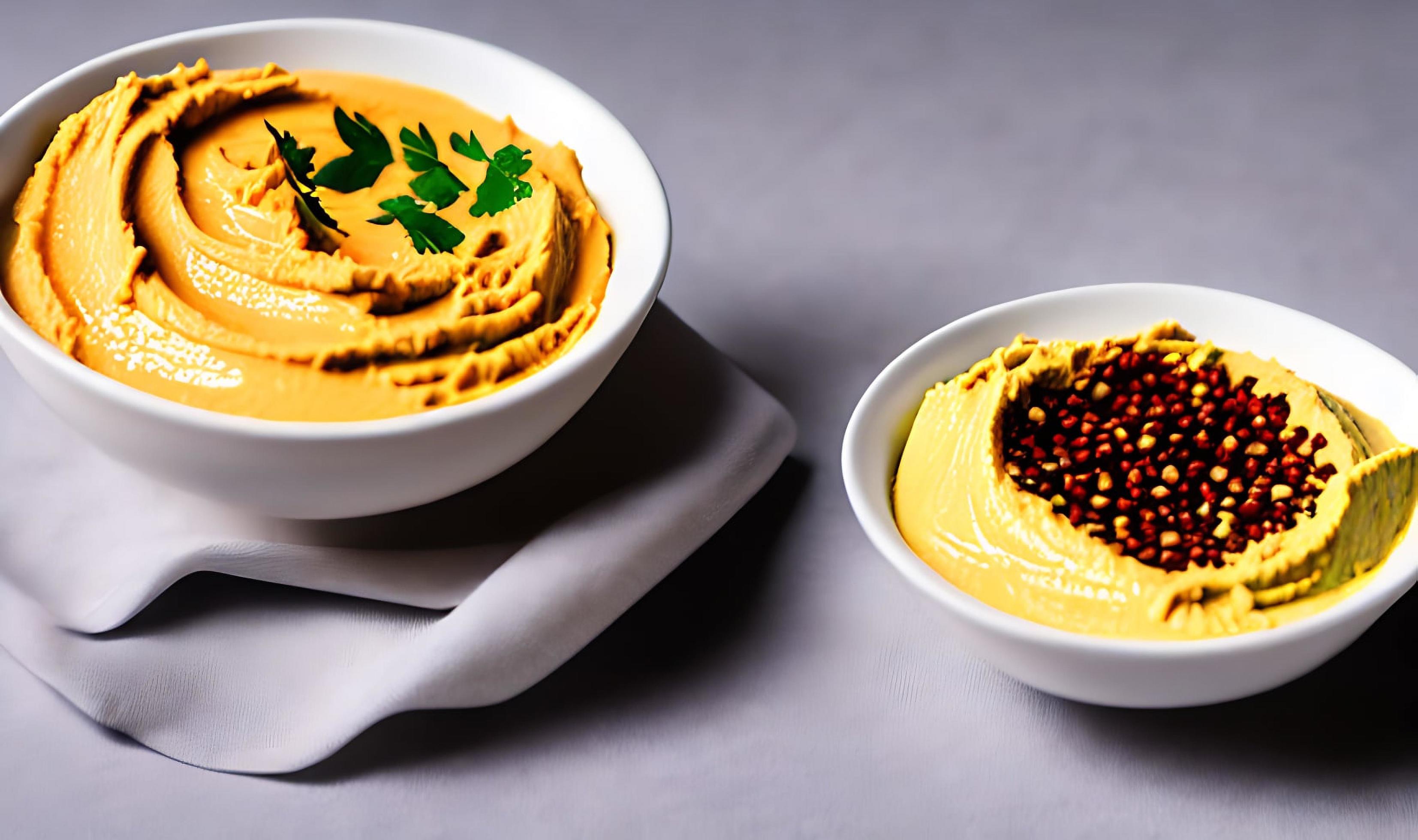 Healthy food. Traditional freshly made organic hummus. Stock Free