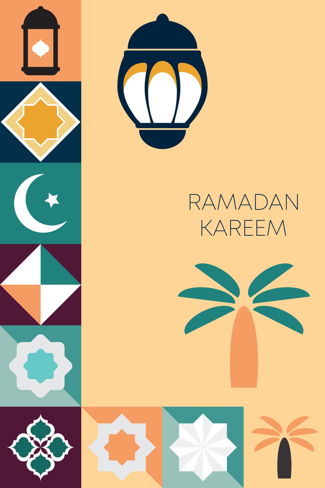 Ramadan Kareem,Islamic greeting card template with ramadan for wallpaper design,poster, media banner. Free Vector