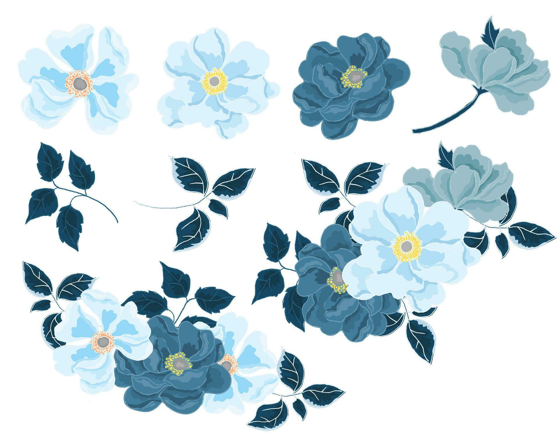 Hand Drawn Blue Anemone Flower Stock Free and Free SVG