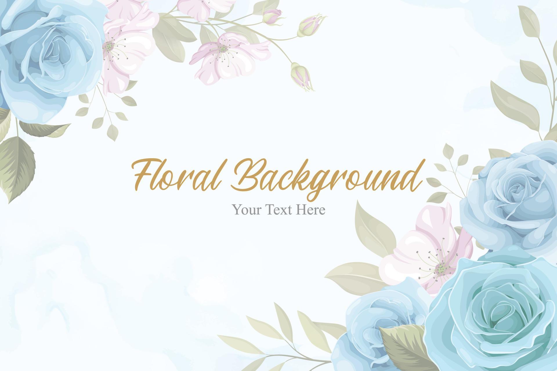 Beautiful floral background with blue flowers Stock Free