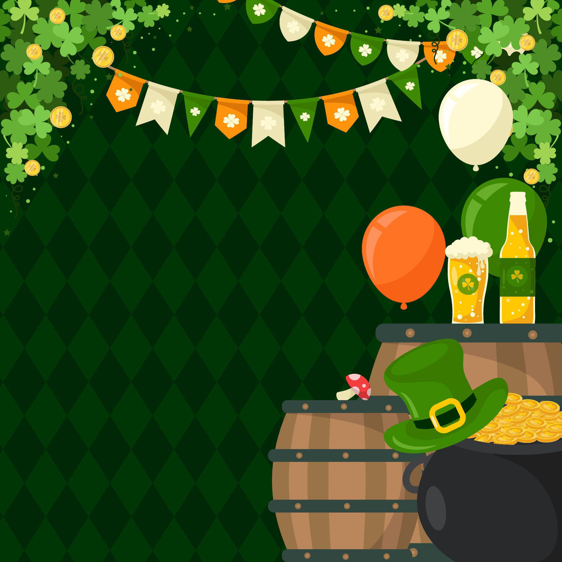 saint patrick day background for poster, banner, sales, flyer Free Vector