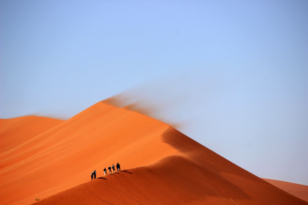 Desert Sand Dune Orange Blue Sky Stock Free