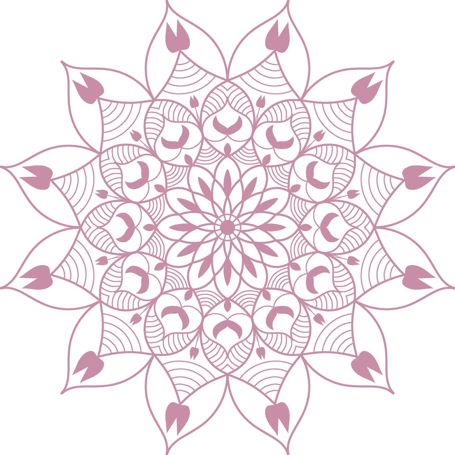 A purple flower mandala design with a circular pattern Stock Free