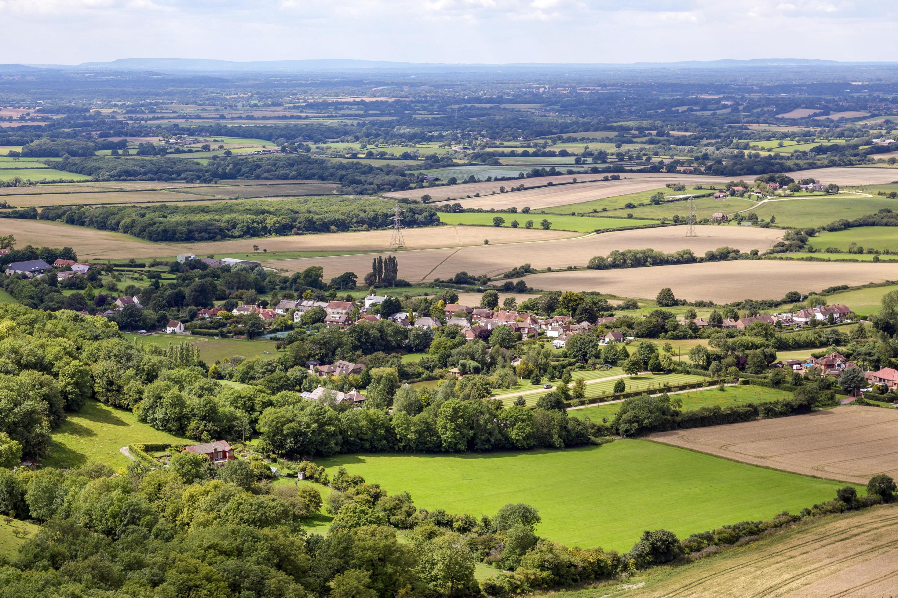 Scenic View of Sussex from the South Downs Stock Free